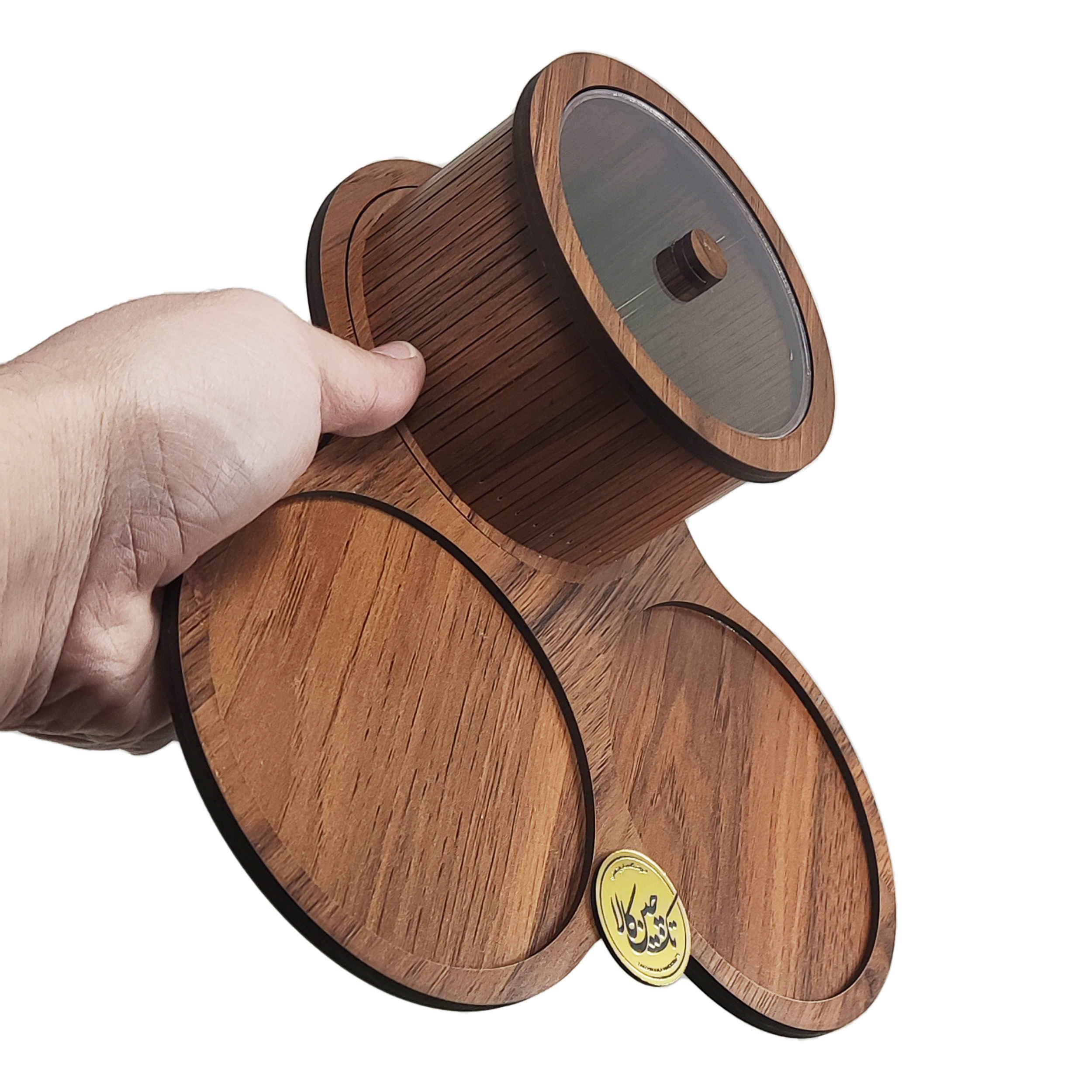 Elegante Holz-Nussbox – Perfekt für Küche & Tischorganisation
