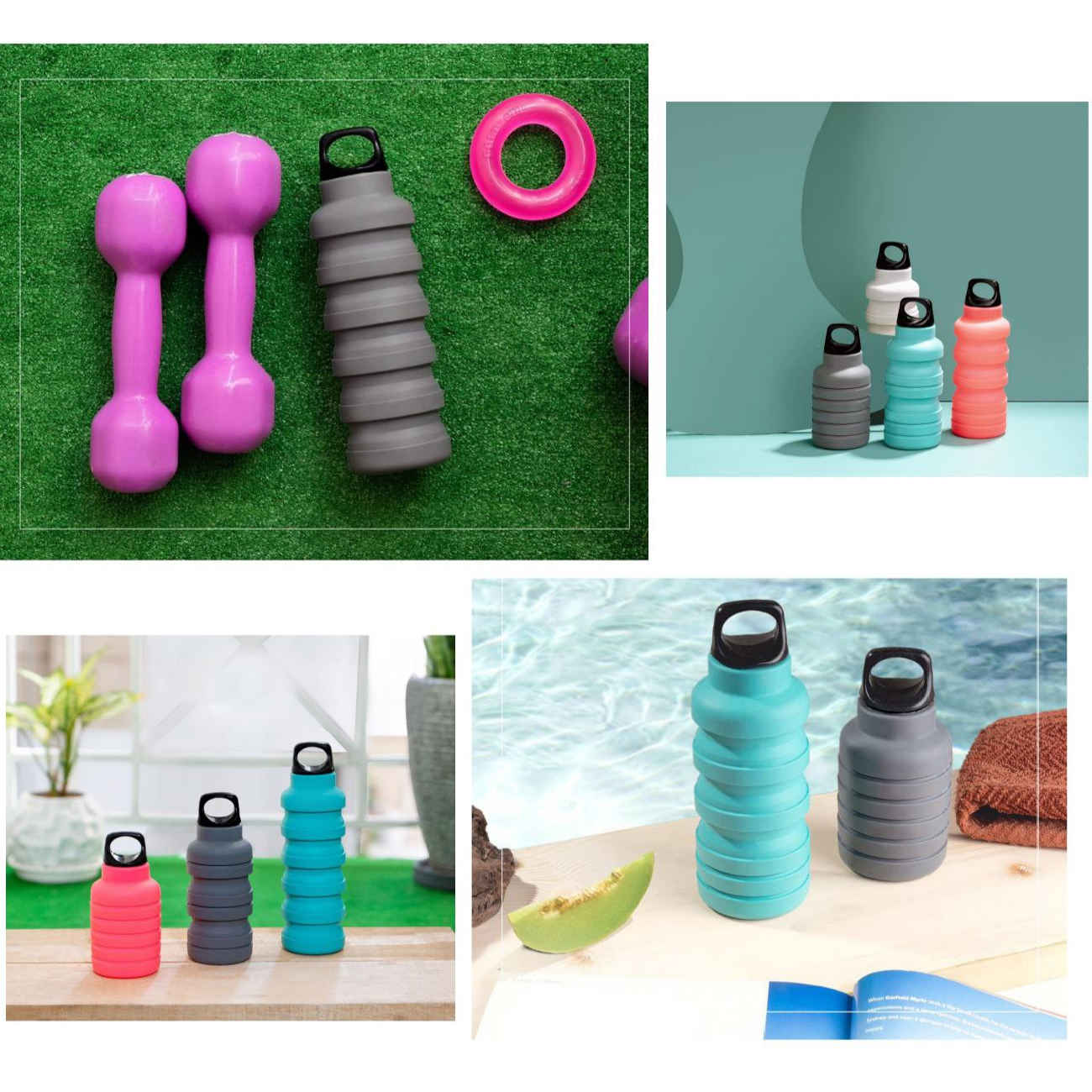 Flexible Silikon-Wasserflasche – Leicht zu tragen, ideal für Wandern, Laufen & Radfahren