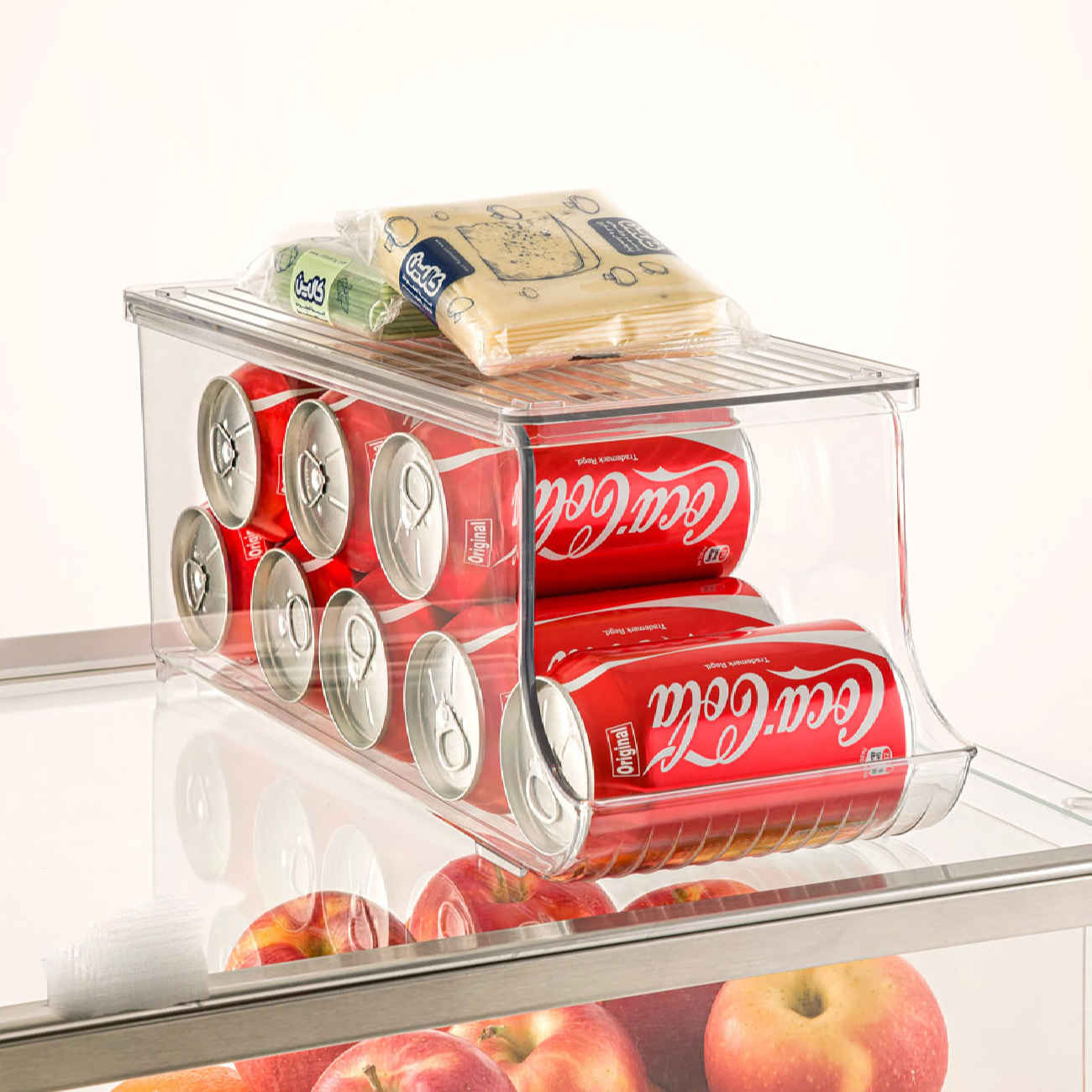 Flaschen- und Dosenhalter für den Kühlschrank mit platzsparendem Design, geeignet für alle Getränke