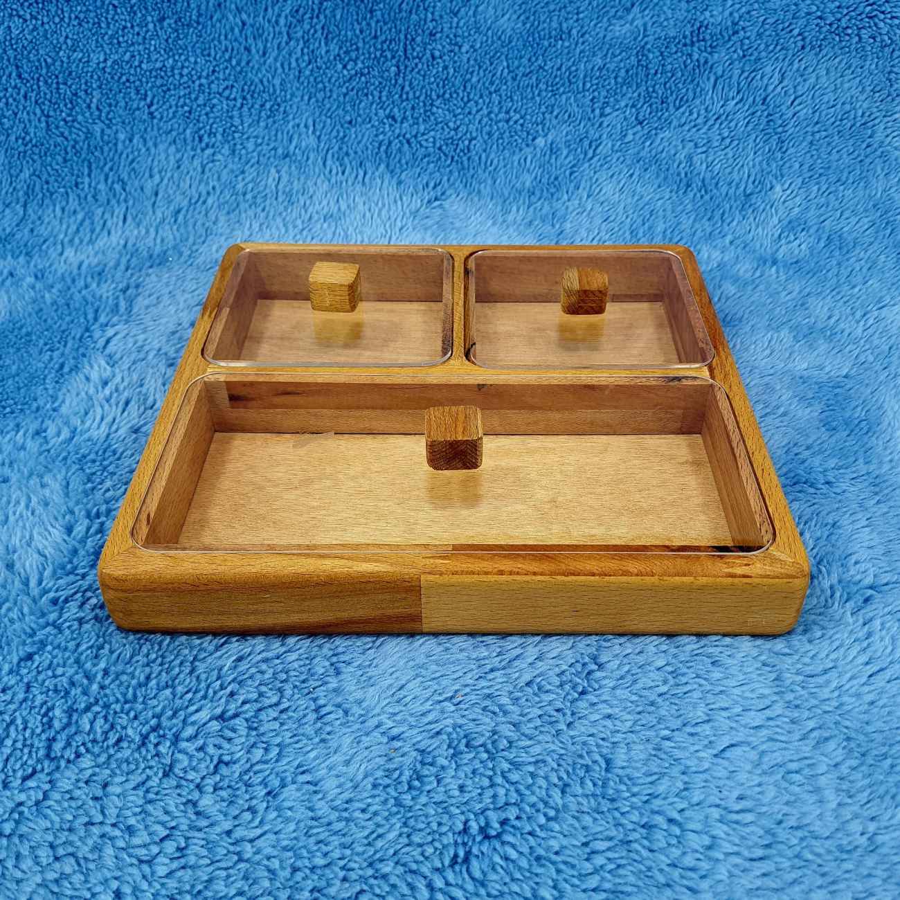 Handgefertigter Holz-Nuss-Organizer – Funktional & schönes Tischgeschirr
