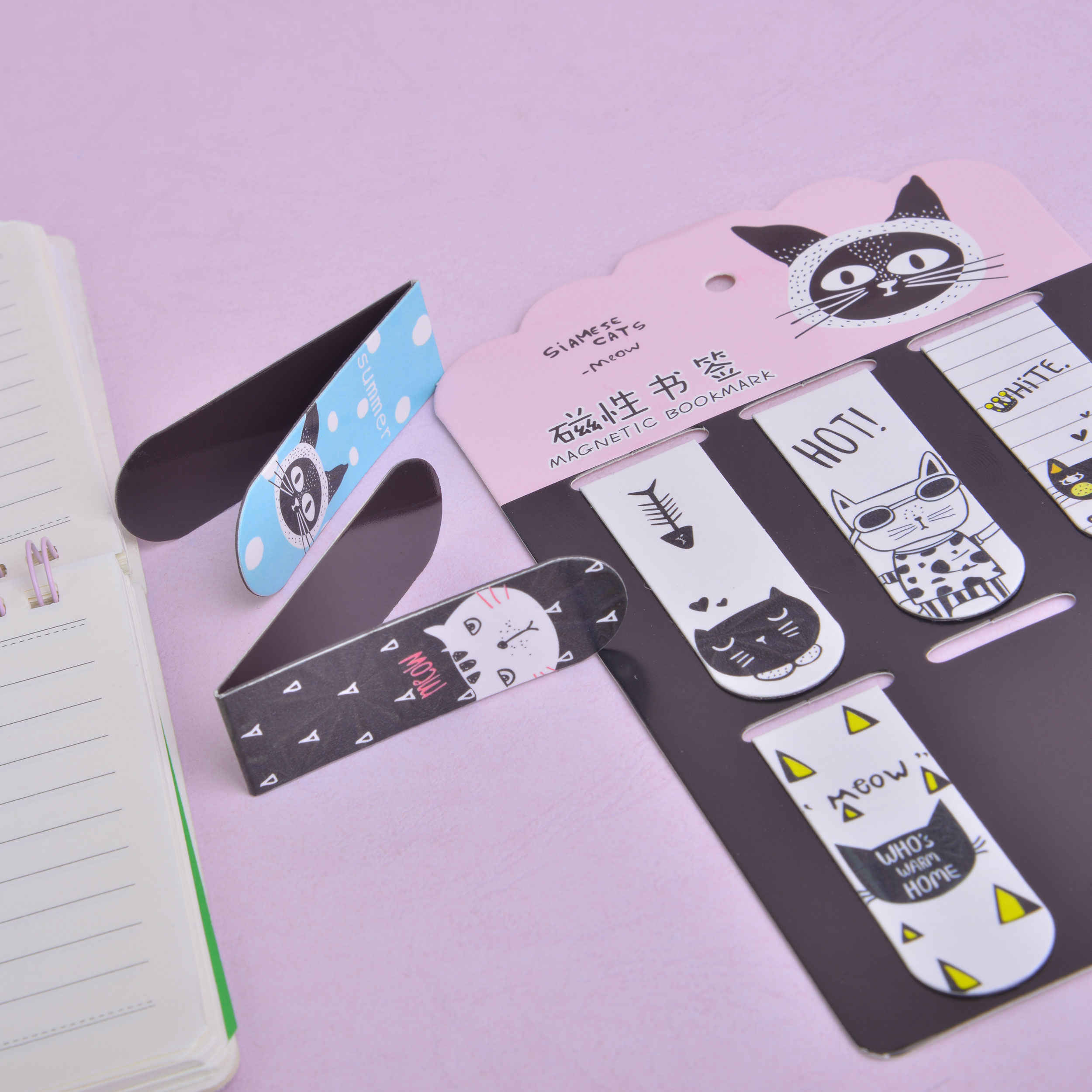 Magnetisches Lesezeichen-Set – Ideal als Geschenk mit süßem Katzen-Fantasy-Design (6er-Set)