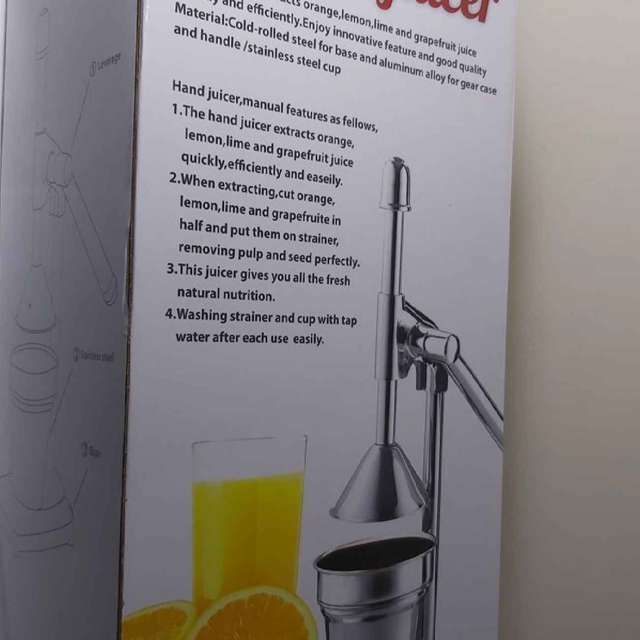 Manueller Entsafter mit Einfachem Griff – Aluminium-Zitruspresse für Frischen Saft