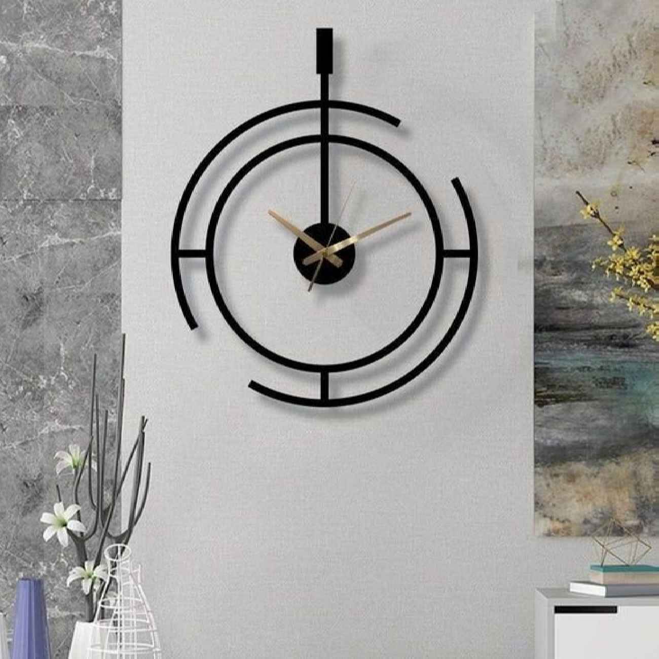 Moderne Minimalistische Wanduhr – Elegantes Metall-Design für Zeitgemäße Wohnungen