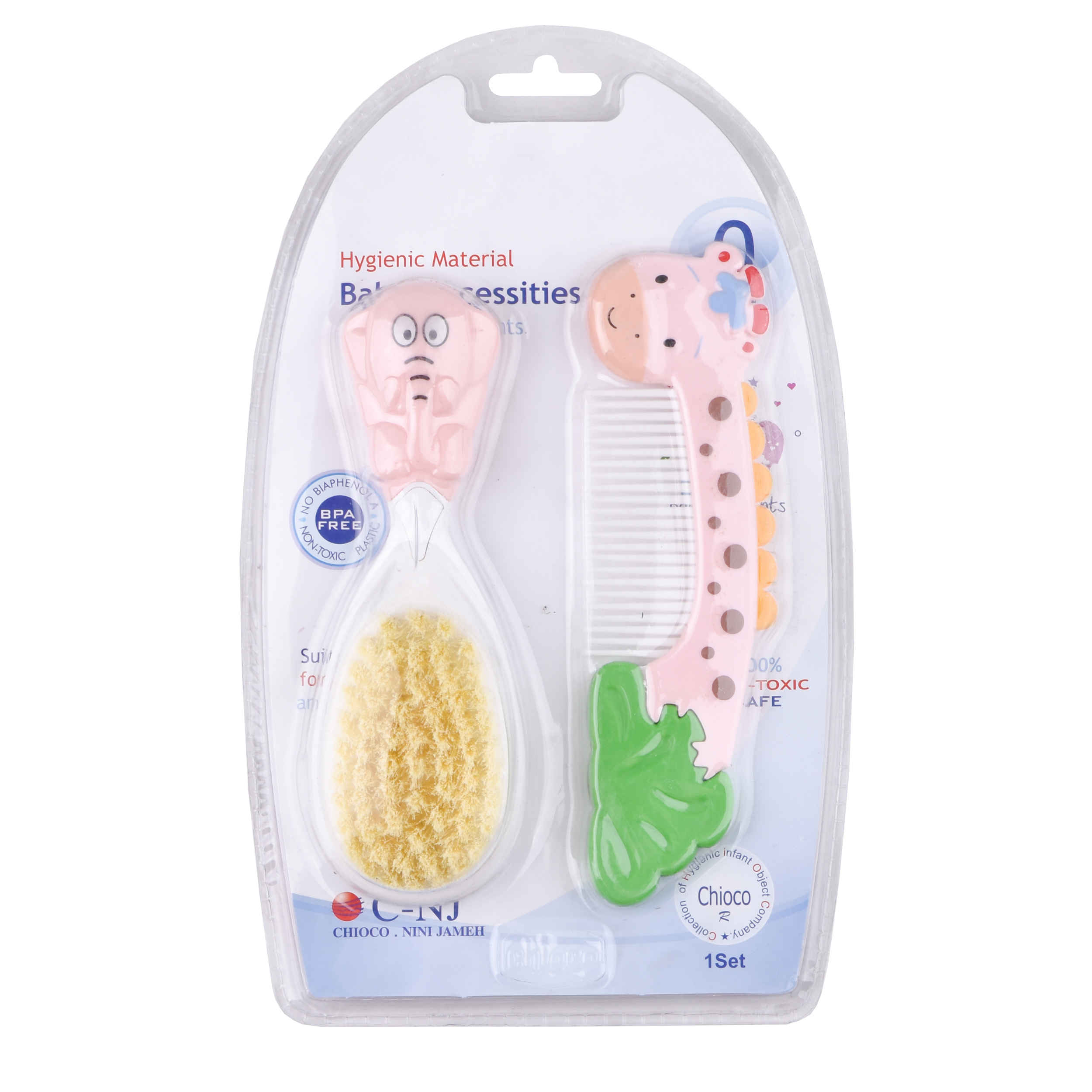 Haarbürsten & Kamm Set für Neugeborene – Niedliches Elefanten- & Giraffen-Design