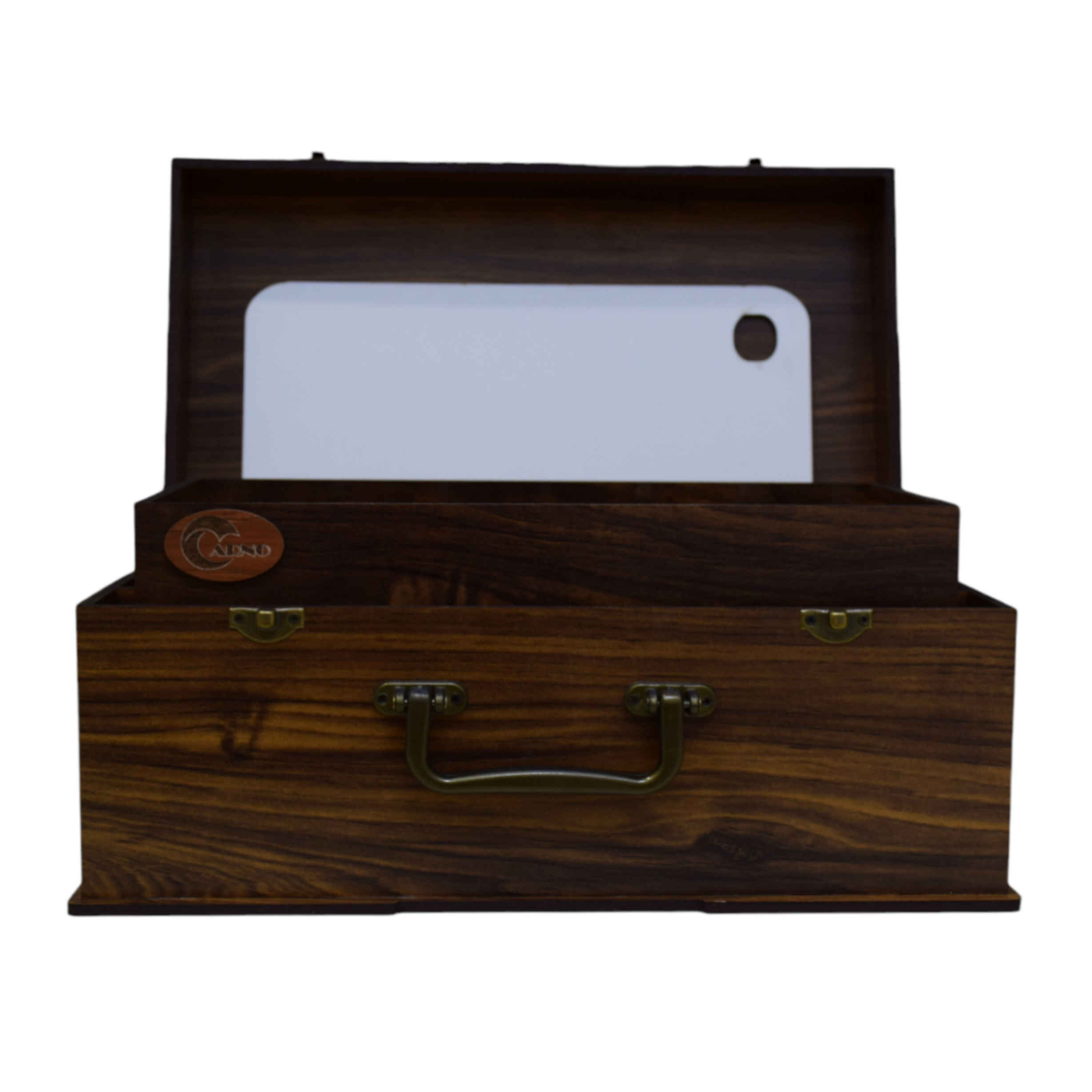 Rustikale Holz-Stiftebox für Künstler, Studenten & Büro