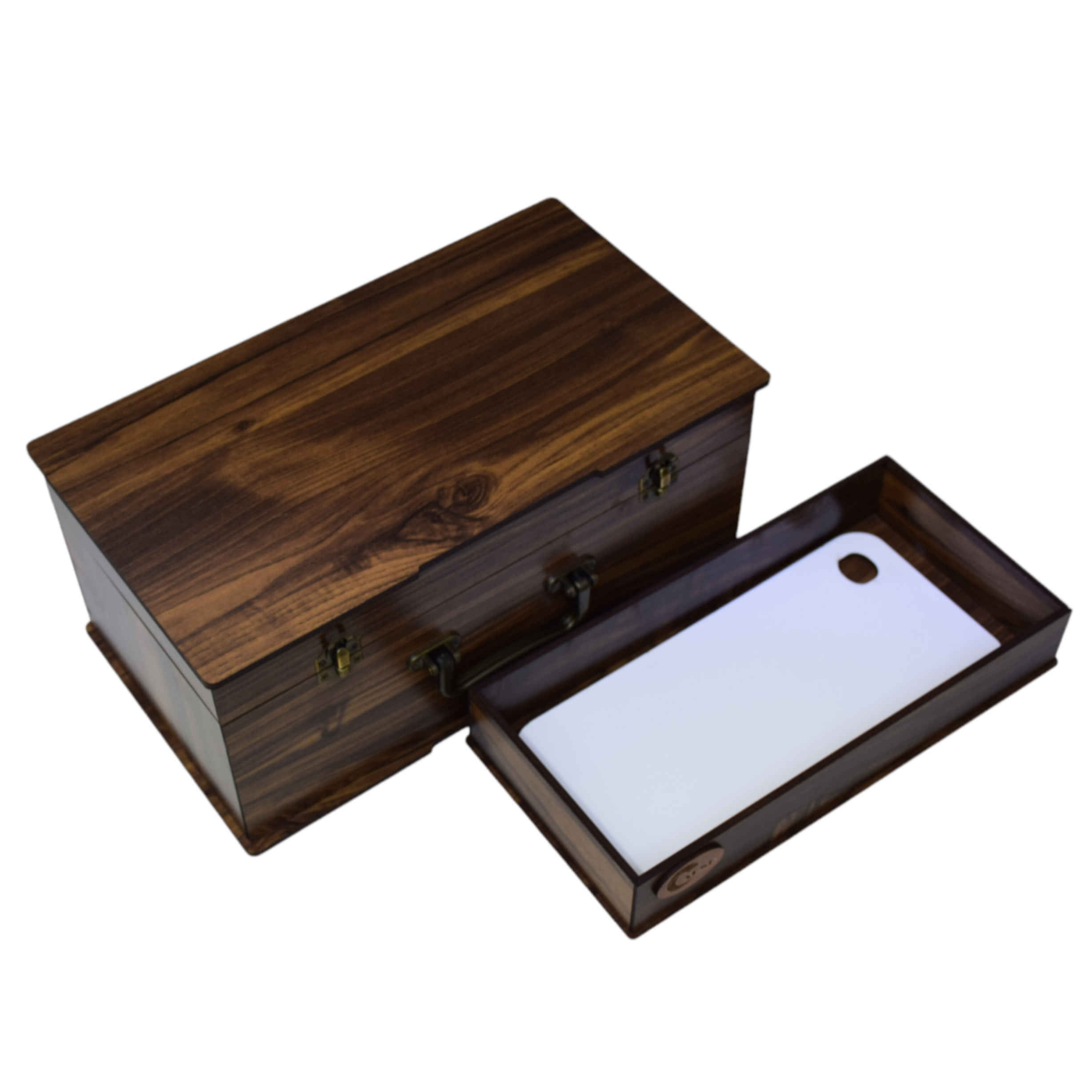 Rustikale Holz-Stiftebox für Künstler, Studenten & Büro
