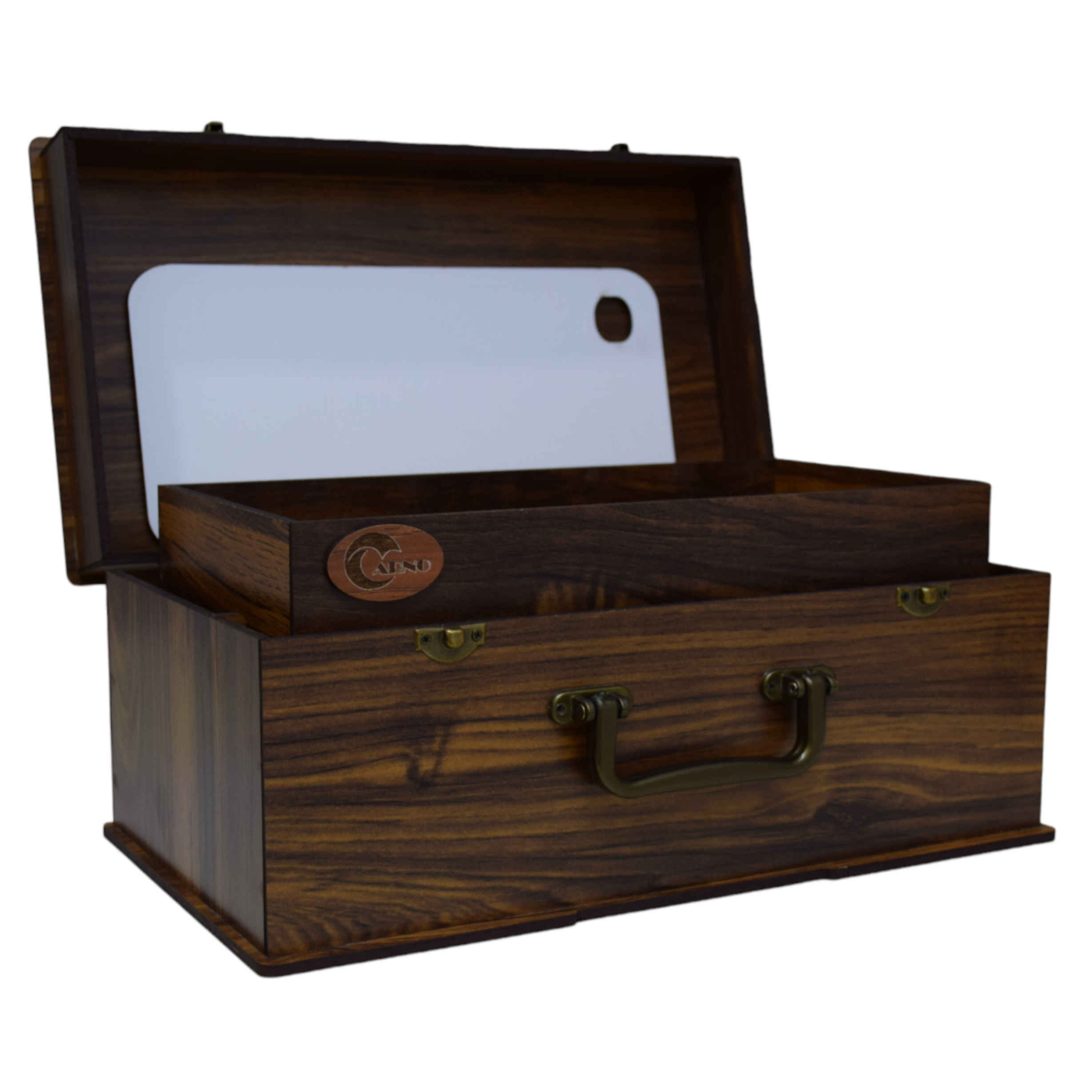 Rustikale Holz-Stiftebox für Künstler, Studenten & Büro