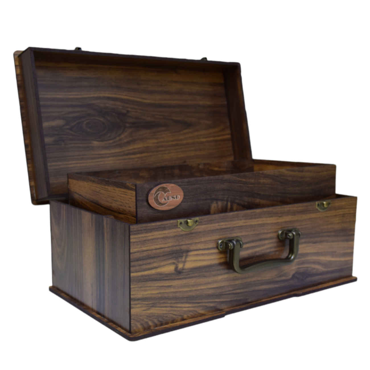 Rustikale Holz-Stiftebox für Künstler, Studenten & Büro