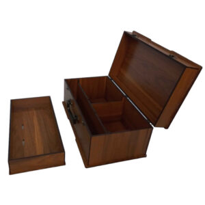 Rustikale Holz-Stiftebox für Künstler, Studenten & Büro