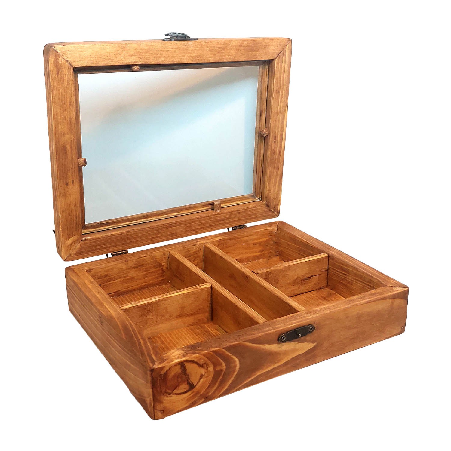 Rustikale Mehrfachfach-Holz-Snackbox – Perfekt für Nüsse, Trockenfrüchte & Samen