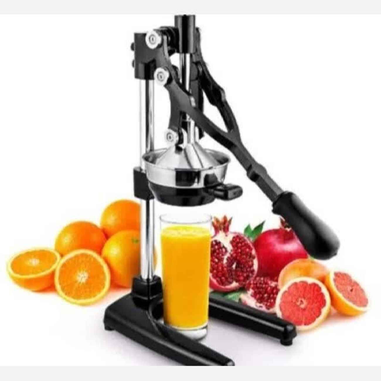 Silberne Manuelle Zitruspresse – Robuste Handpresse für Zitronen und andere Früchte