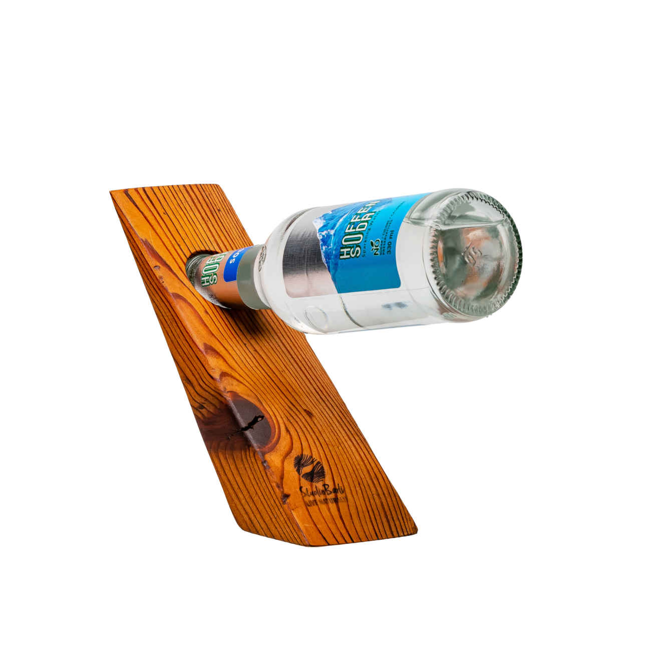 Holzflaschenhalter für einfachen Flaschenzugriff und ordentliche, platzsparende Aufbewahrung