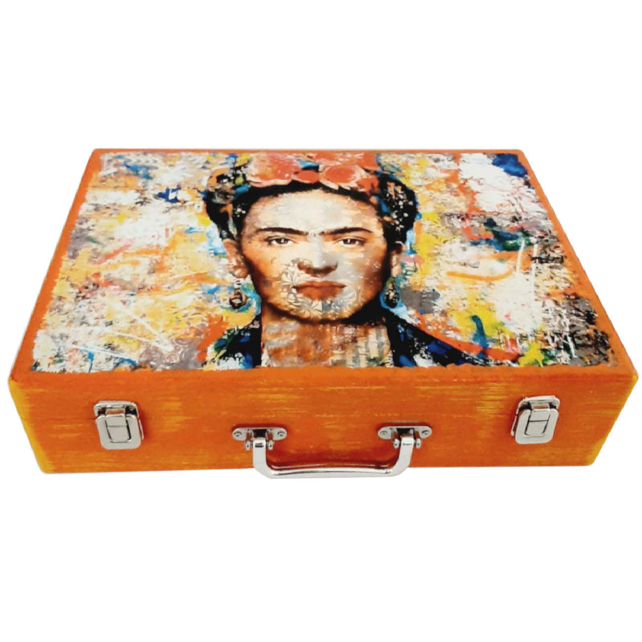 Holz-Stiftebox für Künstler – Perfekt für Zeichnen & Skizzieren, Frida-Design