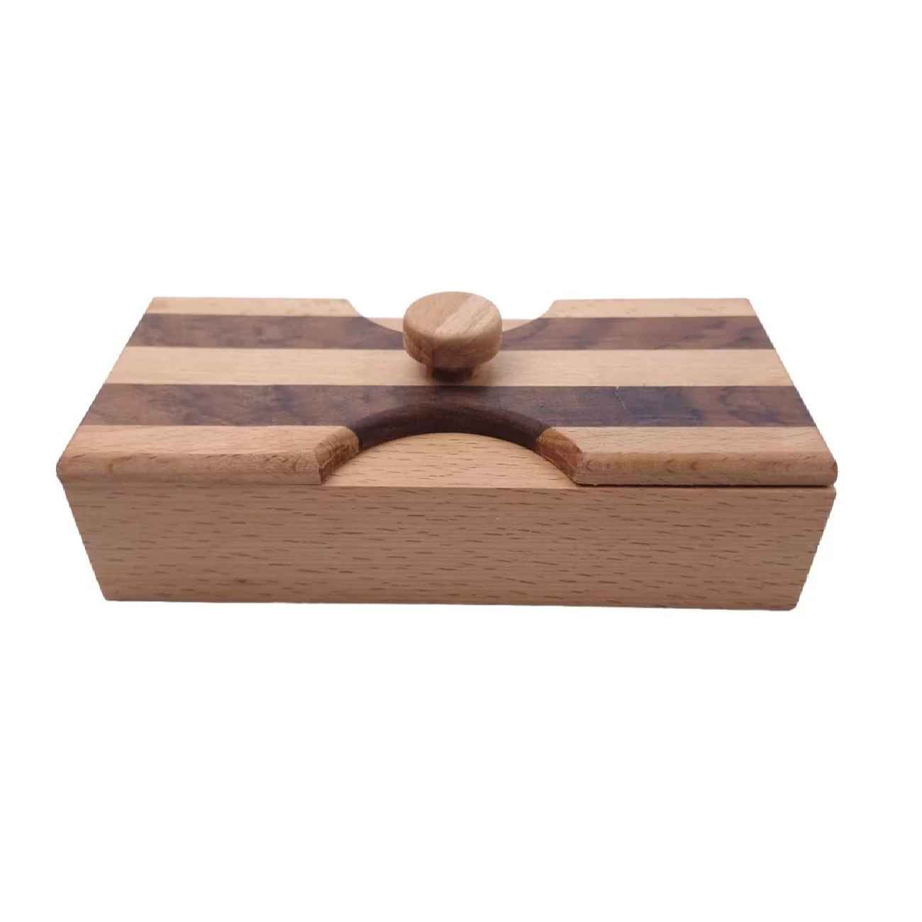 Holzbox für Tee & Snacks mit Drehdeckel – Dekorativ & praktisch
