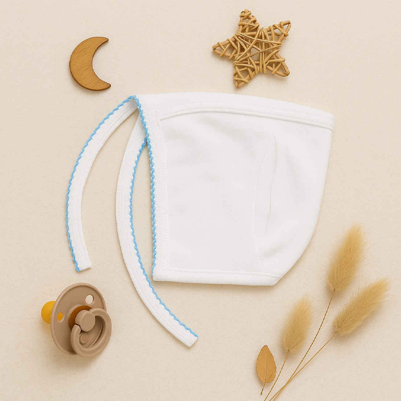 Baby-Baumwollmütze mit Ohrenklappen – Zeitloses klassisches Design mit sicheren Bindebändern