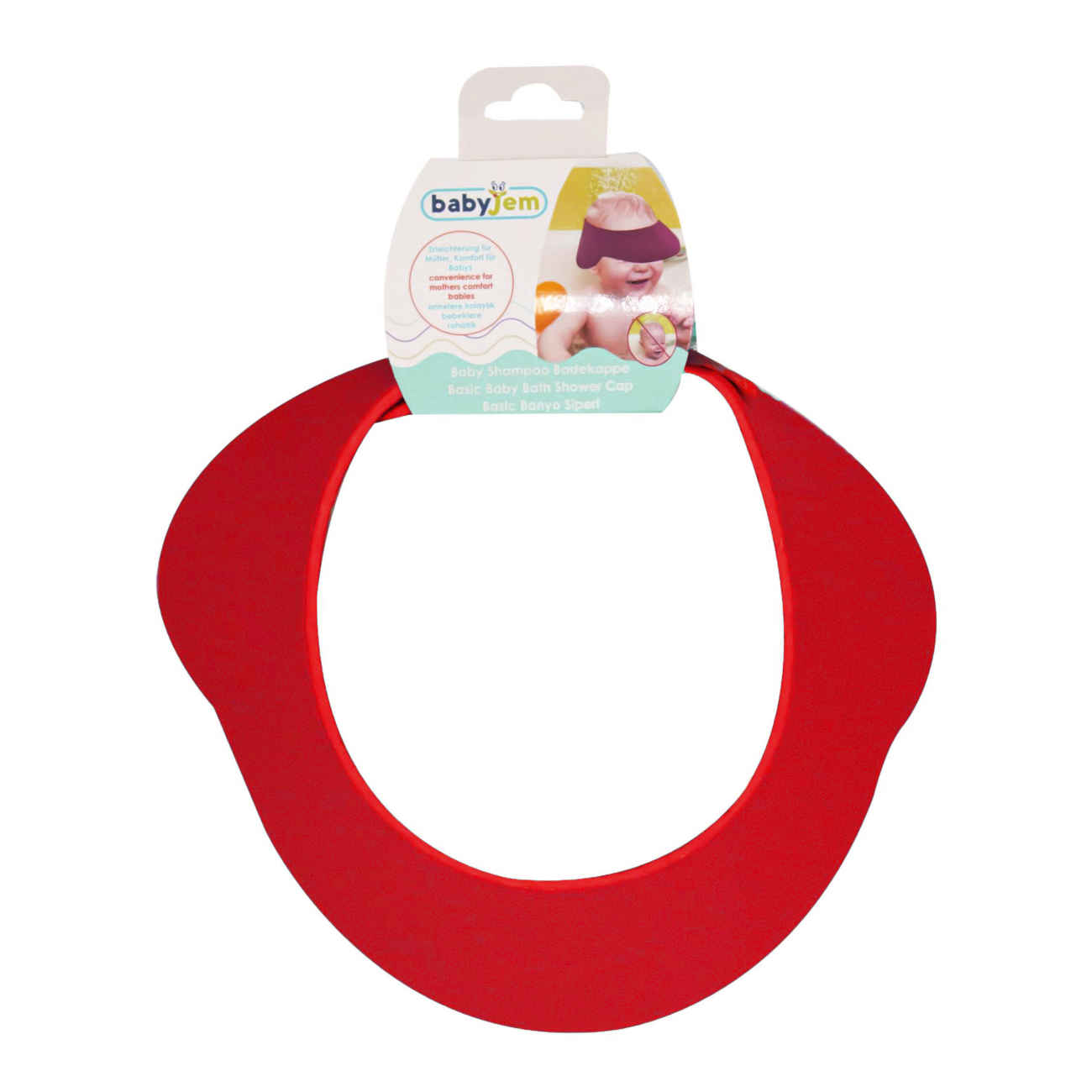Baby Jem weiche, verstellbare Baby-Duschhaube aus Schaumstoff – sanfter Schutz vor Wasser und Shampoo