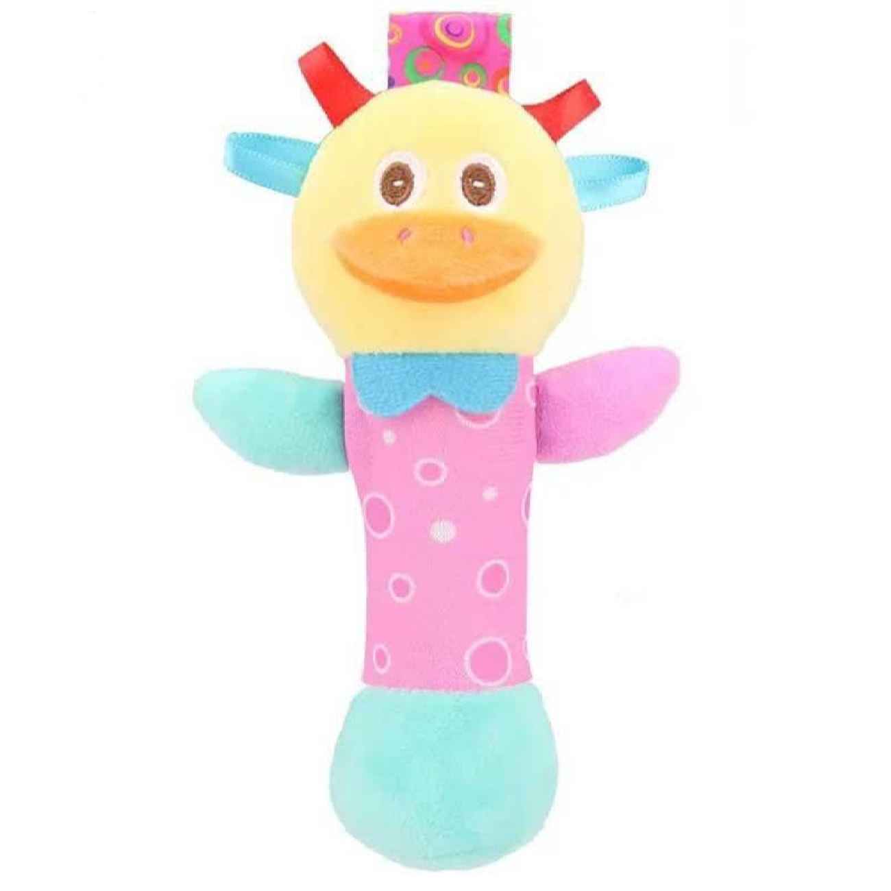 „Baby-Rassel mit Tiermotiv und Pfeife – bunt und unterhaltsam“