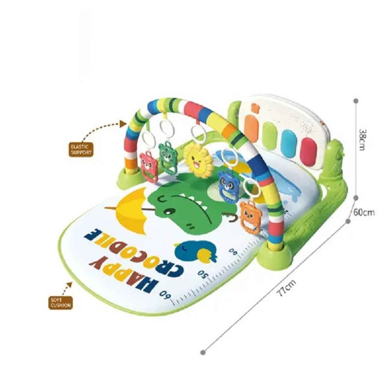 Dinosaurier-Spielteppich mit Sonnenschirm-Bogen – Interaktiver Baby-Spielbereich