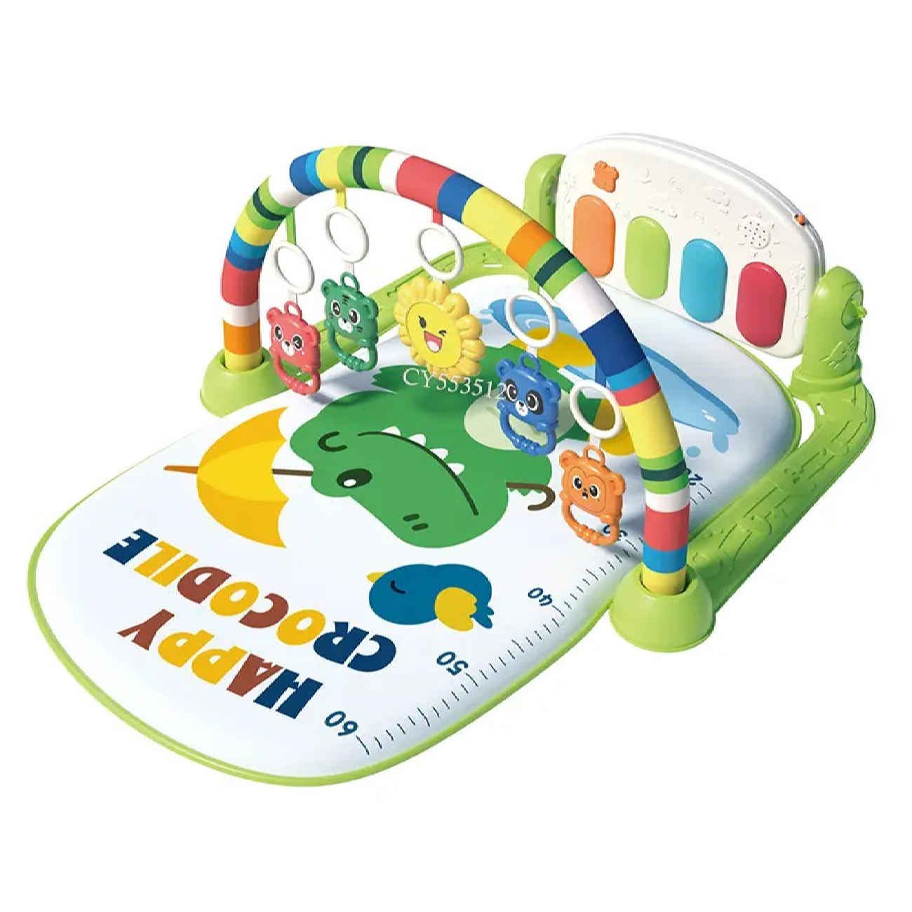 Dinosaurier-Spielteppich mit Sonnenschirm-Bogen – Interaktiver Baby-Spielbereich