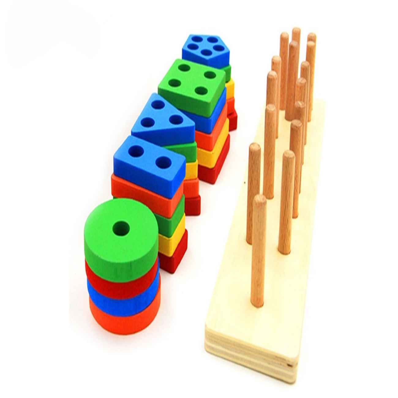 Bildungs-Holzspielzeug – Montessori-Bunte Formen für Kinder