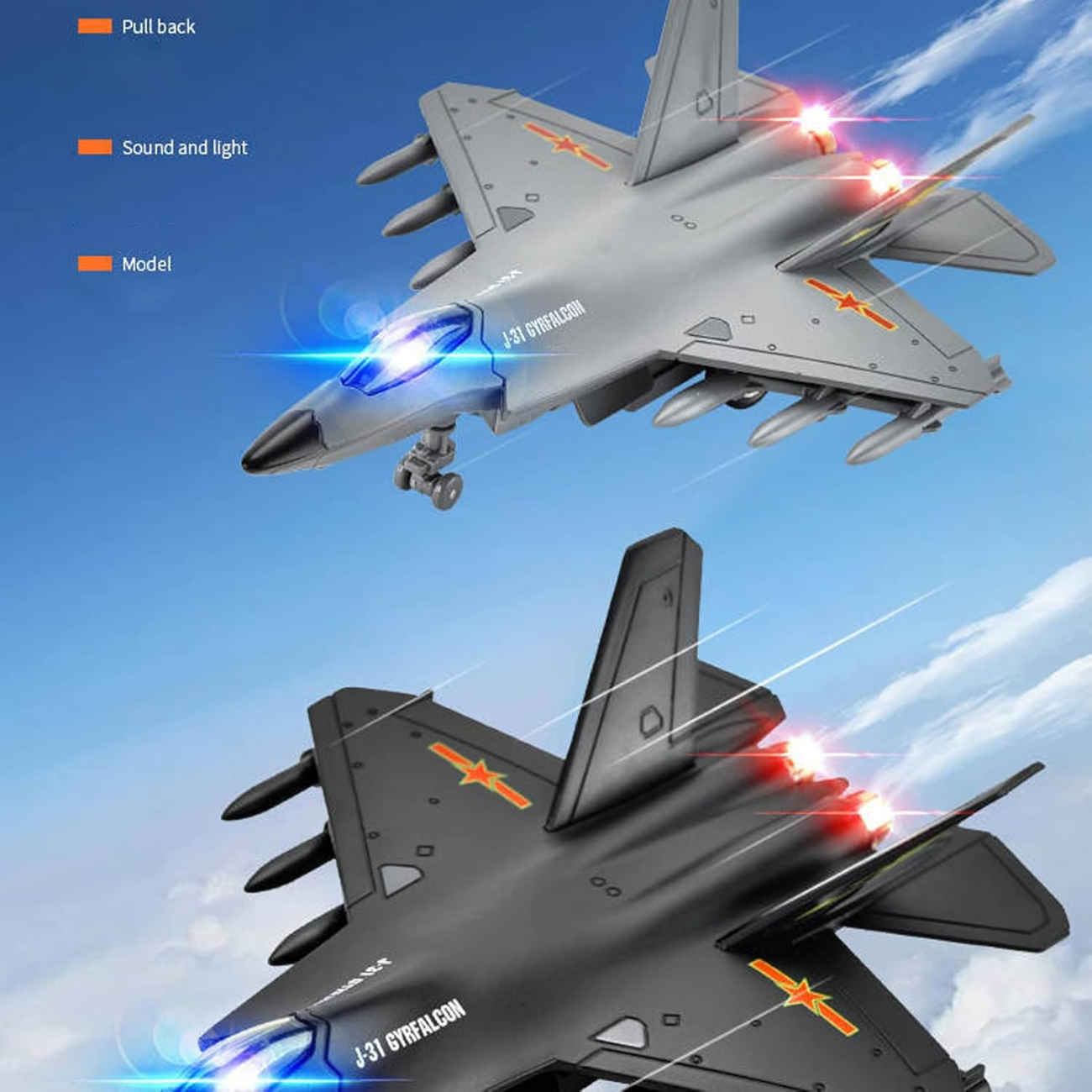 Kampfjet-Spielzeug – Robust und sammelwürdig mit LED-Leuchten und Jet-Sound für Kinder