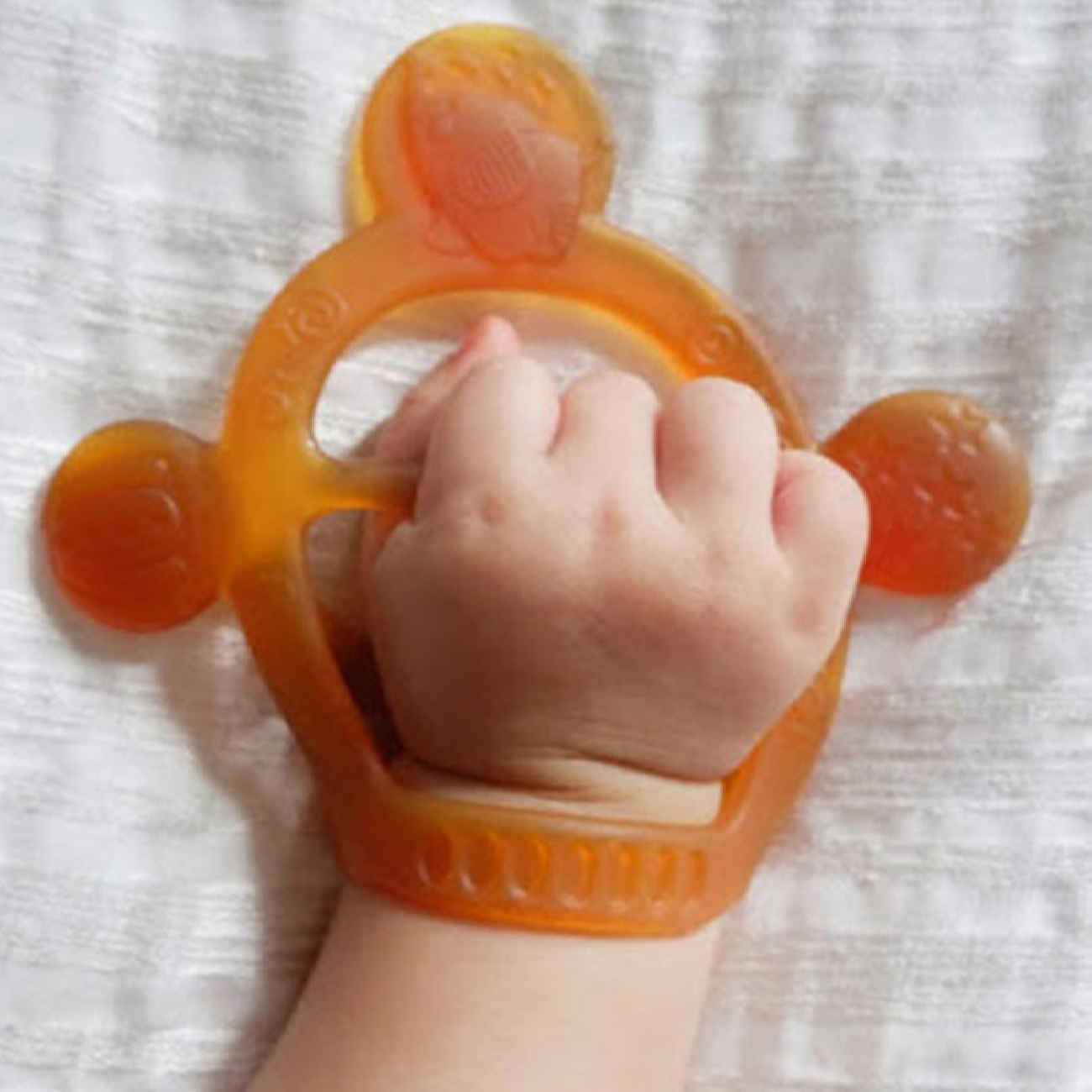 Beißring für das Handgelenk von Babys, hilft bei Zahnfleischbeschwerden