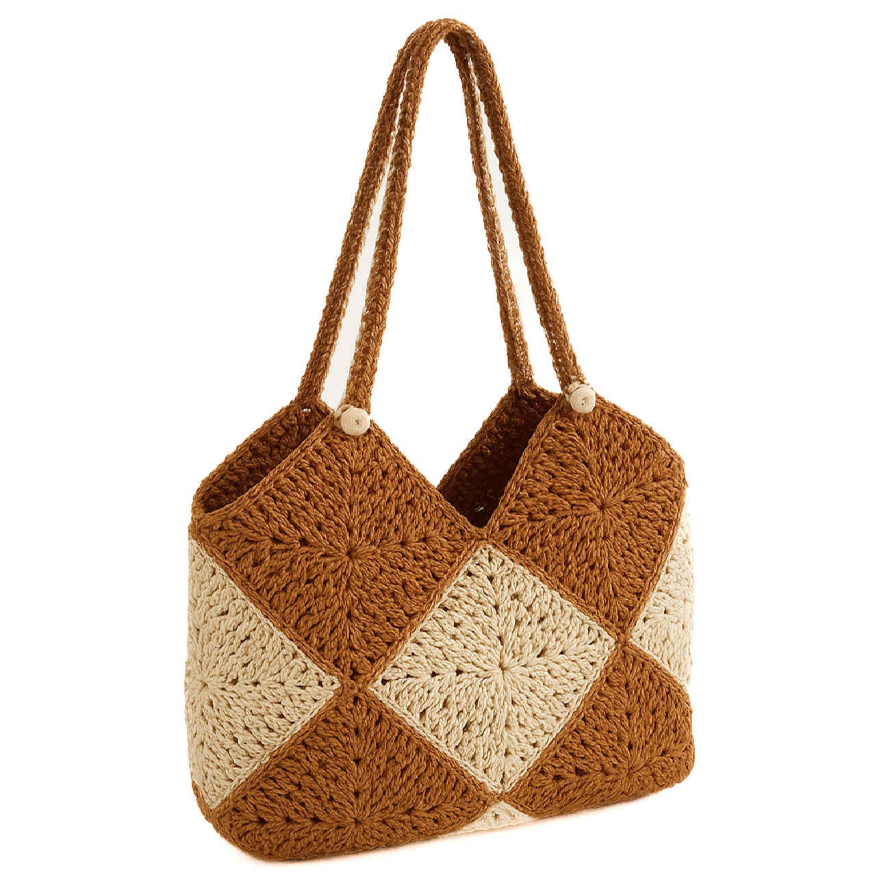 Handgefertigte Häkeltasche aus Raffia – Ideal für Marktbesuche und Reisen