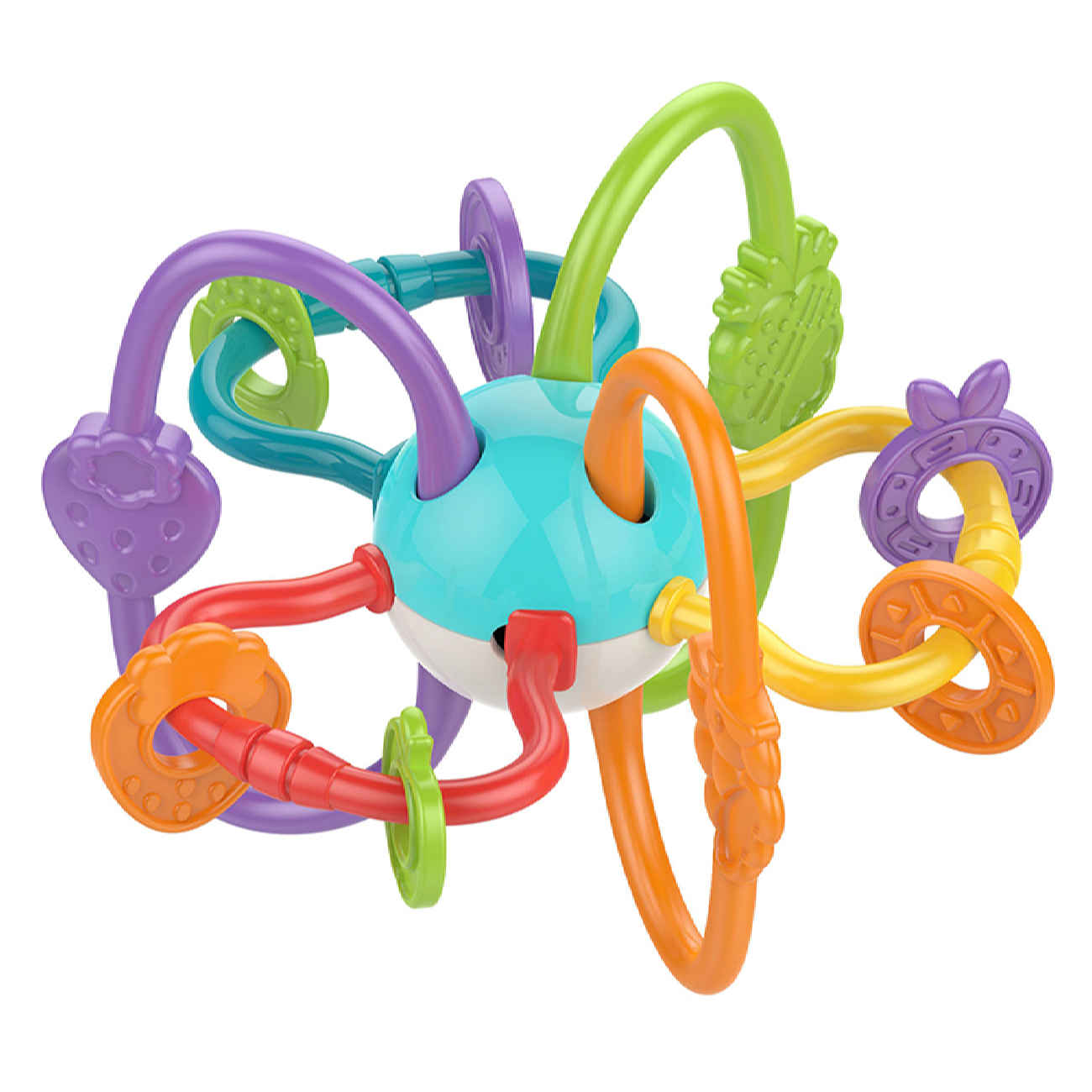Hanger Baby-Beißring mit lustiger Galaxie-Rassel und Obst-Design