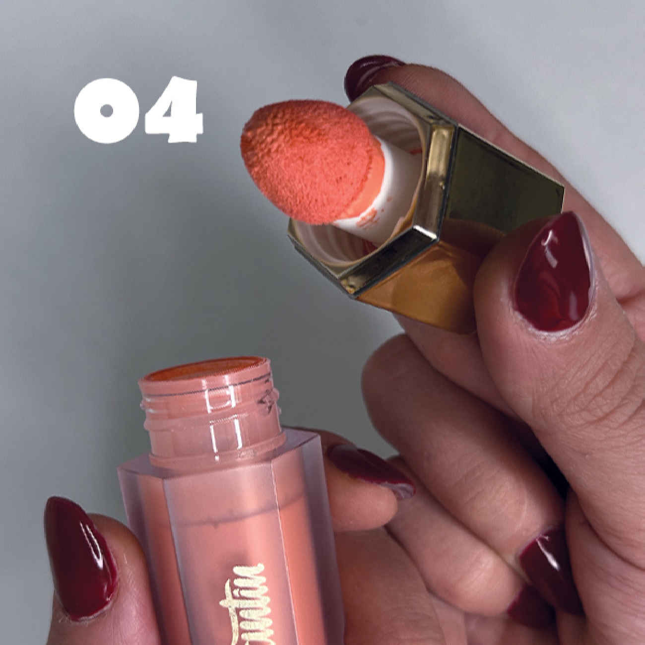 Hantin Flüssig-Rouge mit intensiver Farbwirkung und mattem Finish – Für alle Hauttypen geeignet – Farbton 04