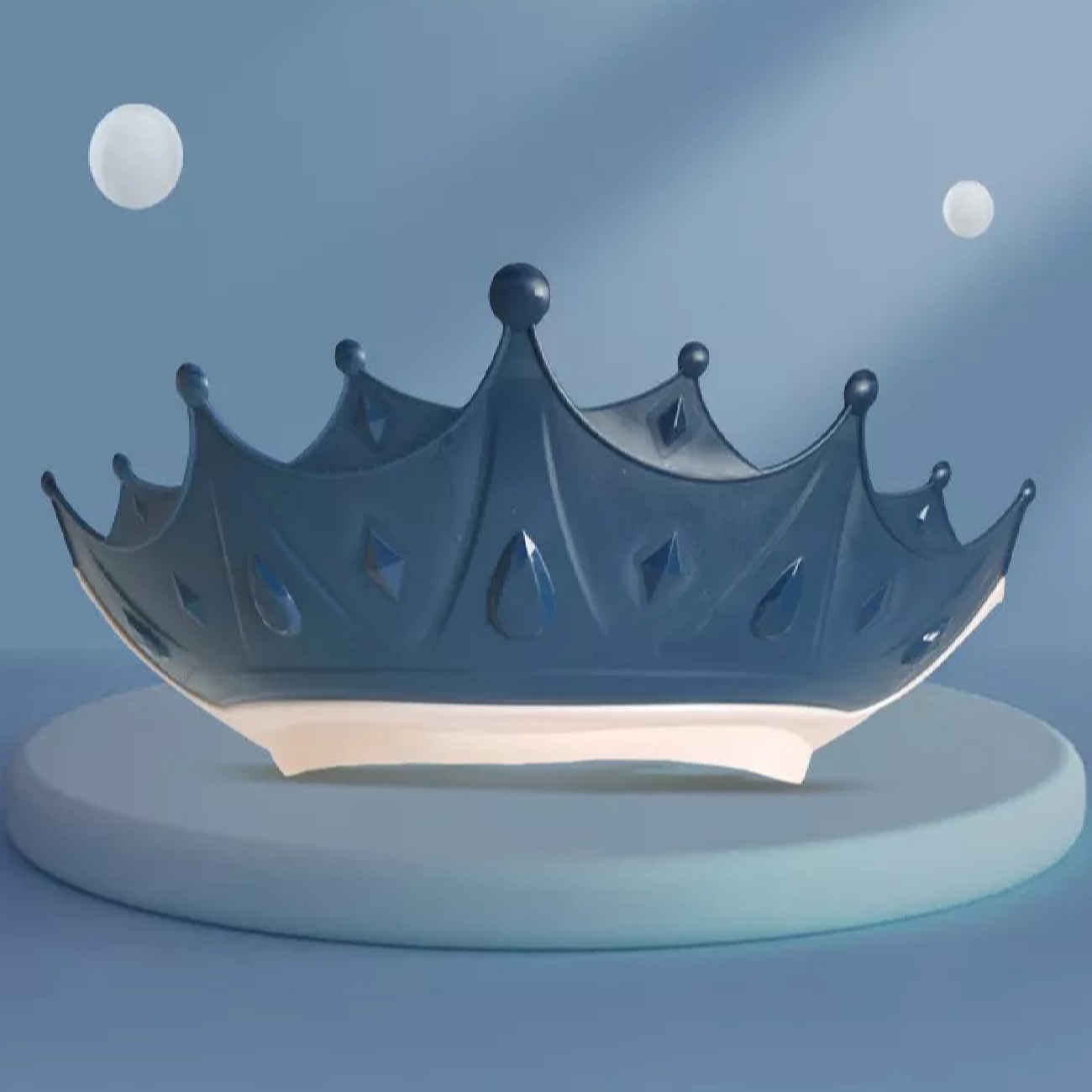 King-AB verstellbare Baby-Duschhaube – marineblauer Kunststoff-Badeschutz für Kinder von 1 bis 5 Jahren