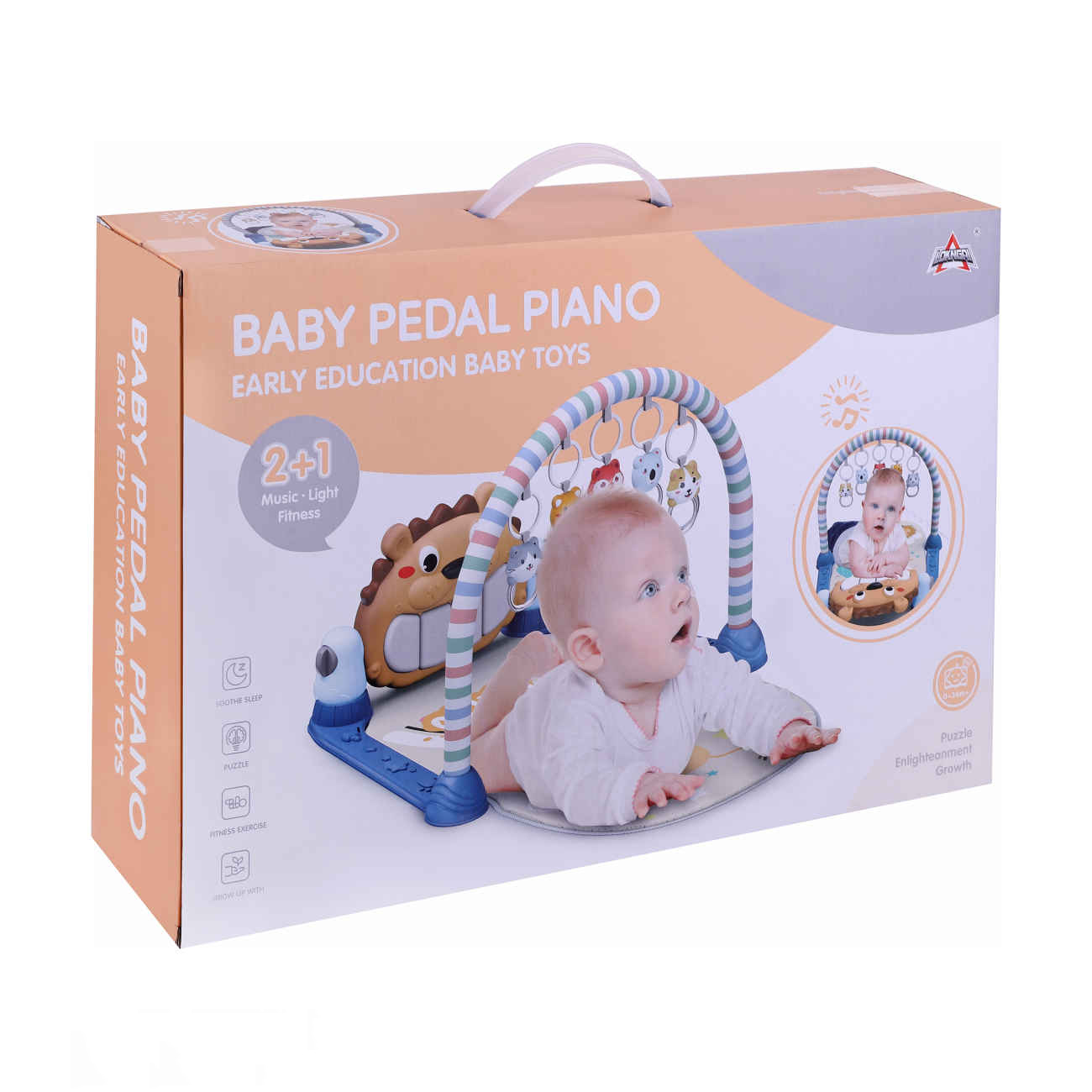 Looking-Babyspielmatte Modell 001 – Mit hängenden Spielzeugen sowie Licht- und Musikklavier