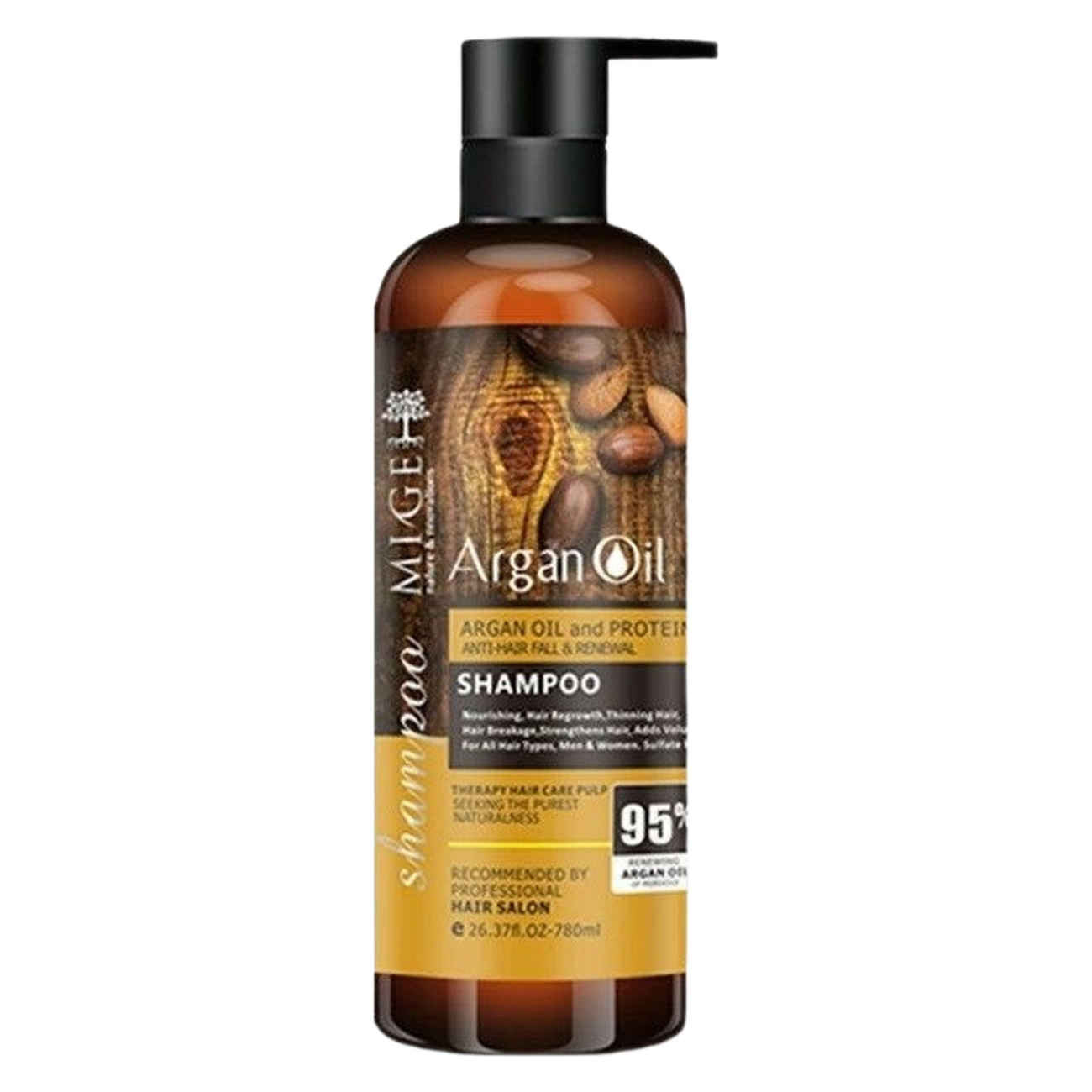 Mige kräftigendes und gegen Haarausfall wirkendes Arganöl-Shampoo – Wirksam für alle Haartypen, 780 ml