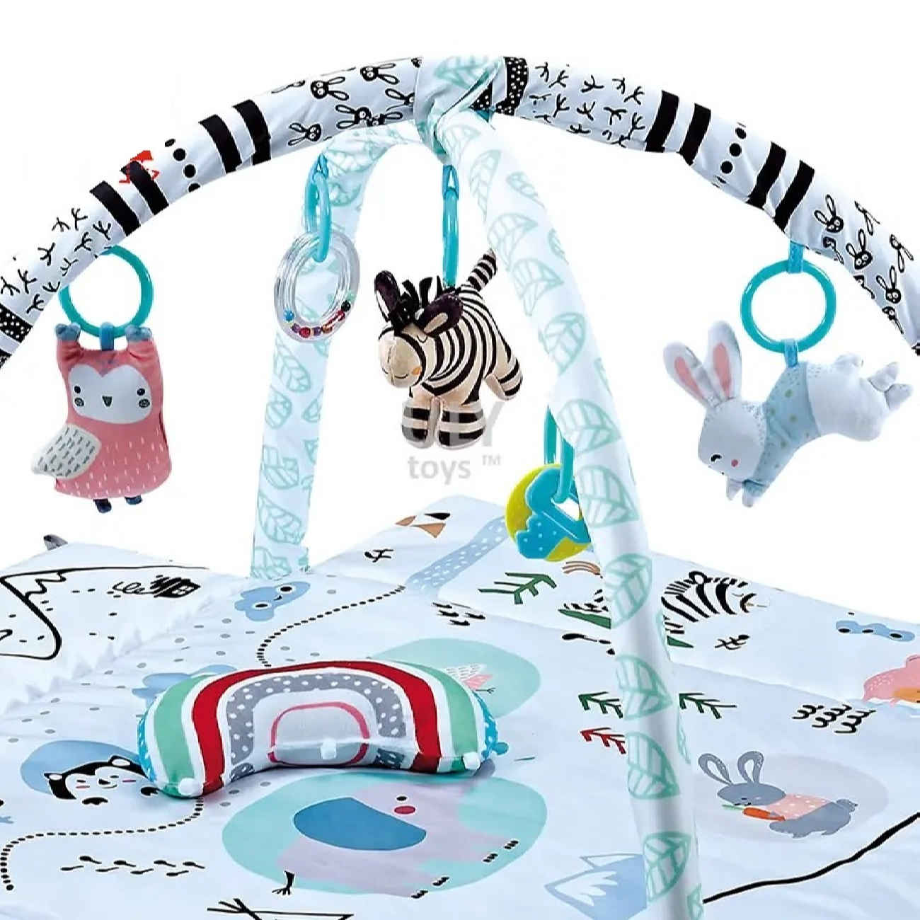 Vielseitige Babyspielmatte mit Hasen- und Zebramuster
