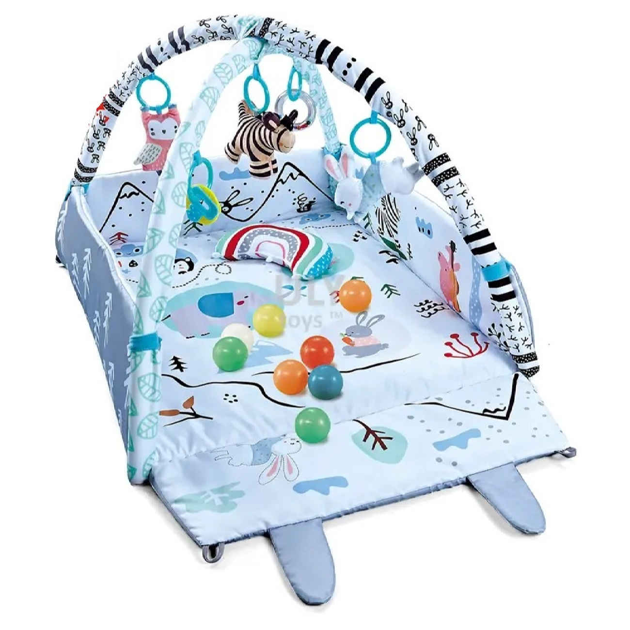 Vielseitige Babyspielmatte mit Hasen- und Zebramuster