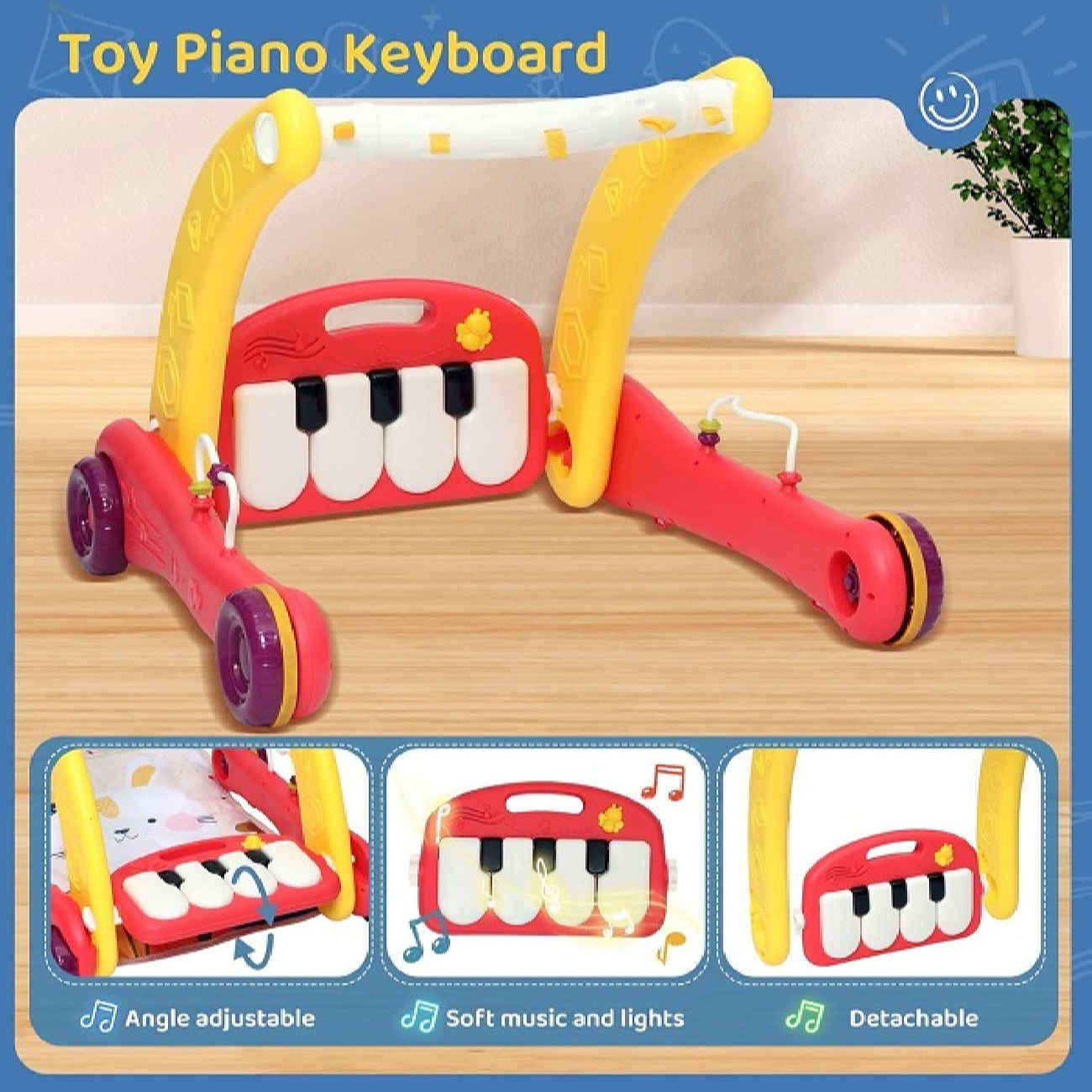 Musikalischer Lauflerner mit Tiermotiven und interaktivem Klavier – Spaß und spielerische Förderung für Kleinkinder