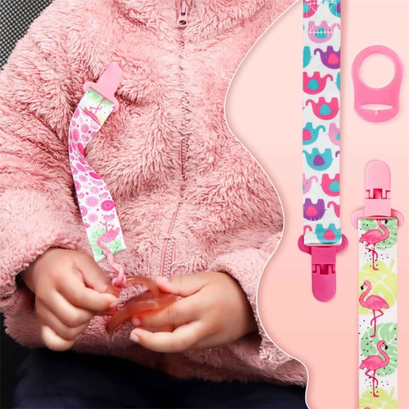 Pico-Clip-Schnullerband für Babys – Sicher, langlebig und einfach zu befestigen, 8er-Pack