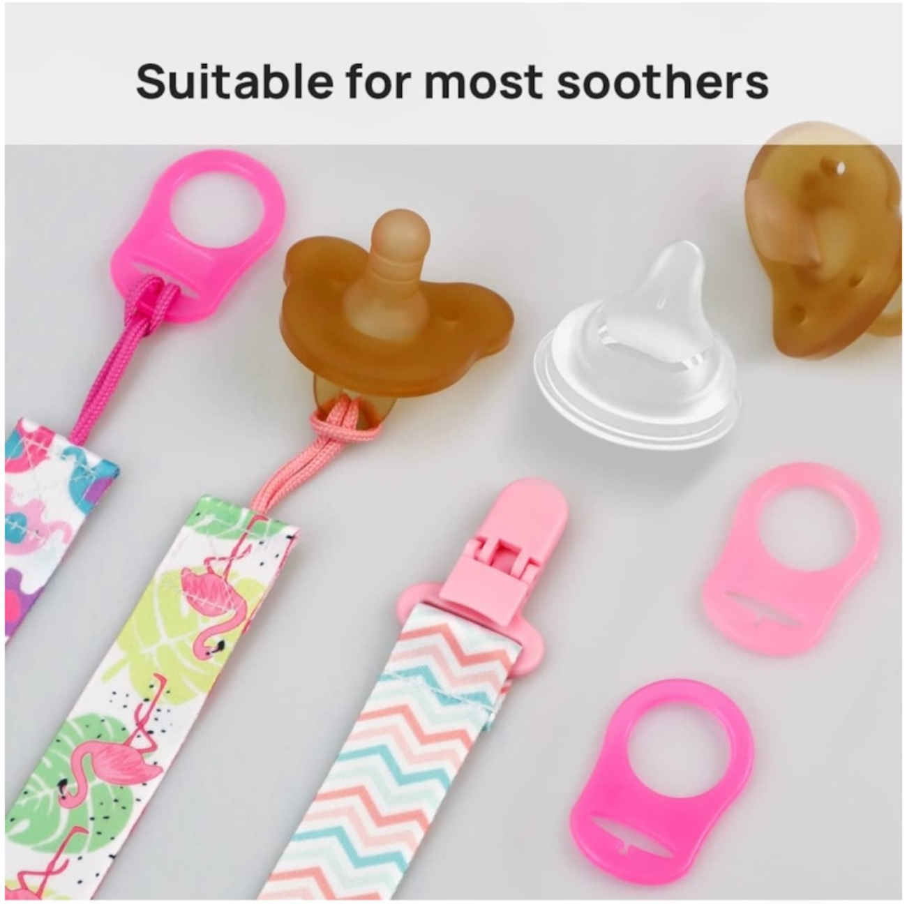 Pico-Clip-Schnullerband für Babys – Sicher, langlebig und einfach zu befestigen, 8er-Pack