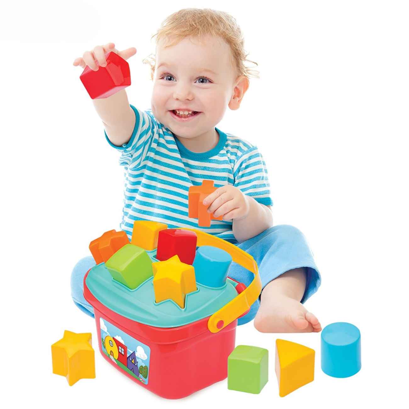 Spiel- und Lernspielzeug mit geometrischem Sortiersystem und Korbdesign – ideal für Kleinkinder
