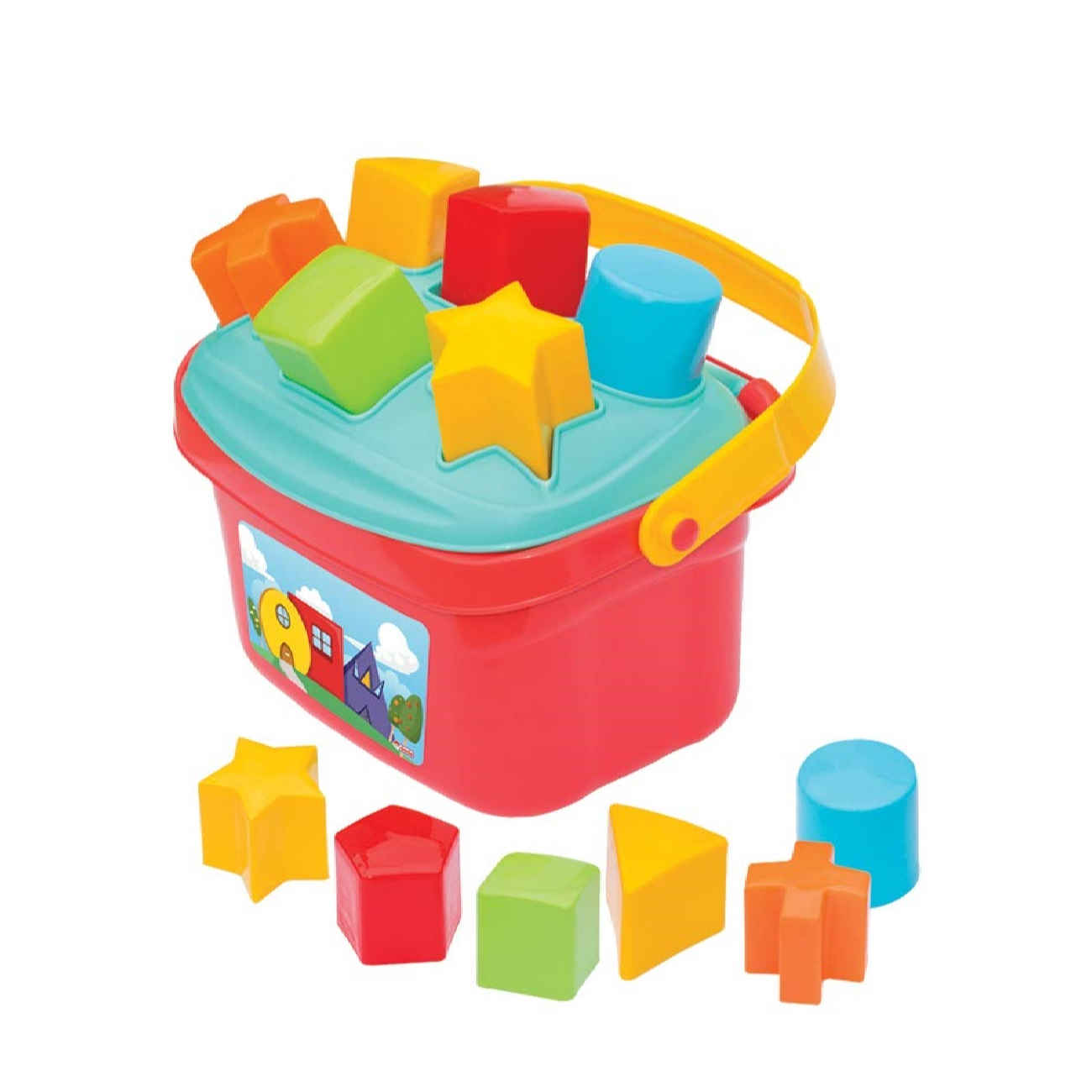 Spiel- und Lernspielzeug mit geometrischem Sortiersystem und Korbdesign – ideal für Kleinkinder