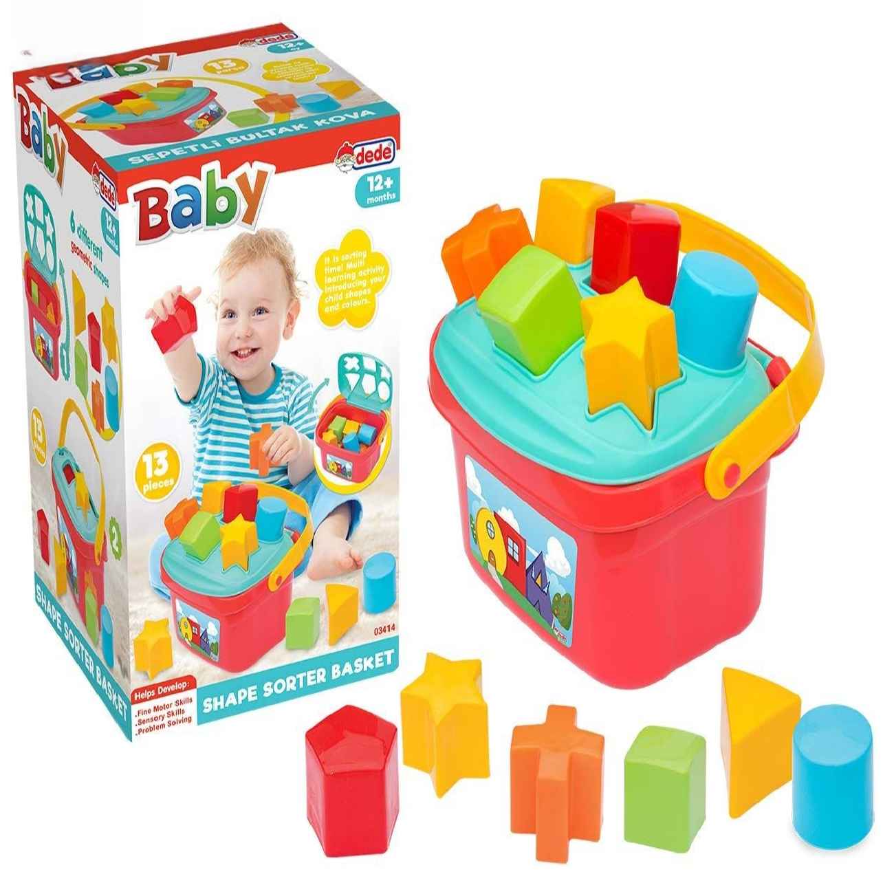 Spiel- und Lernspielzeug mit geometrischem Sortiersystem und Korbdesign – ideal für Kleinkinder