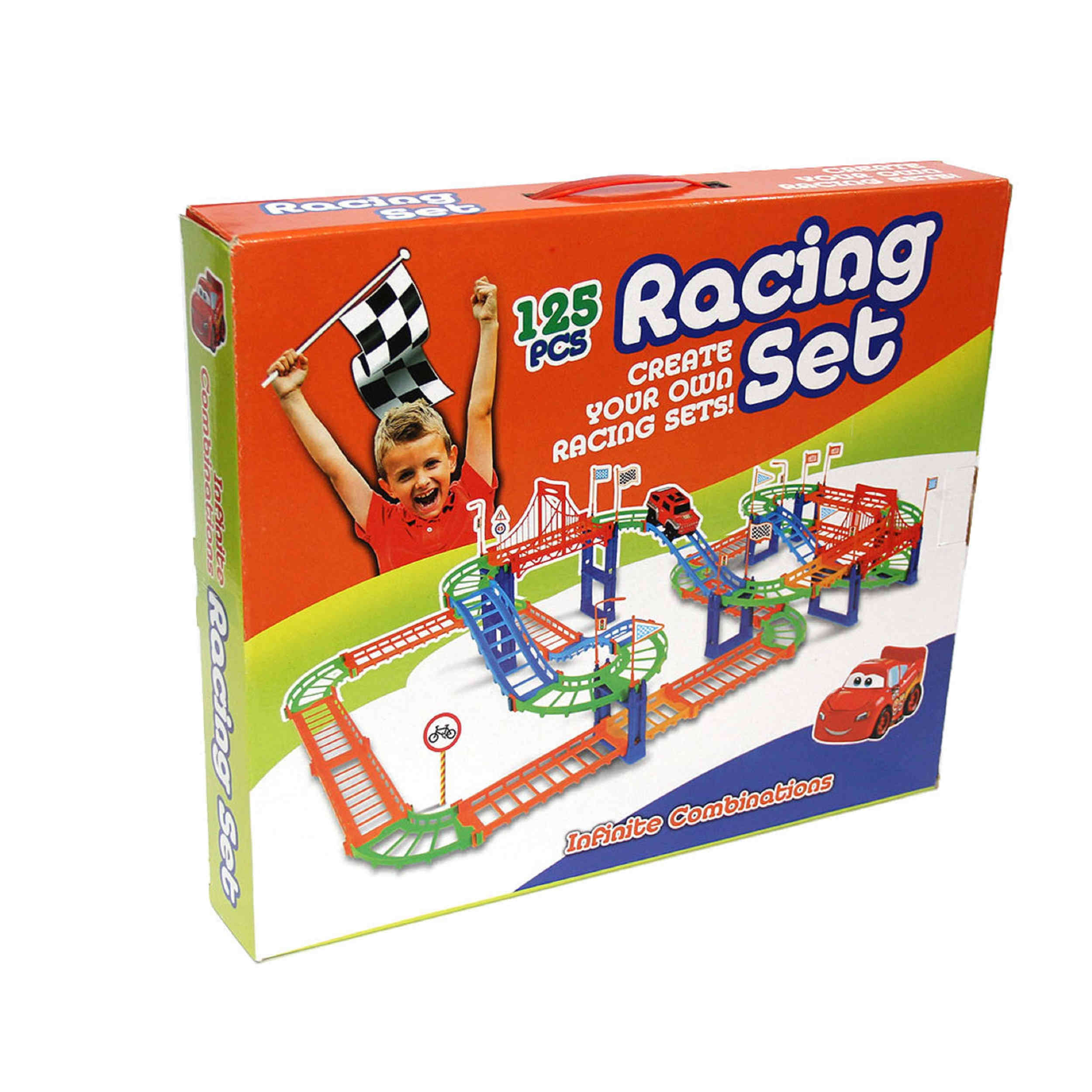 Rennbahn-Spielset für Kinder – Rasante Autos und endloser Spielspaß mit 125 Teilen