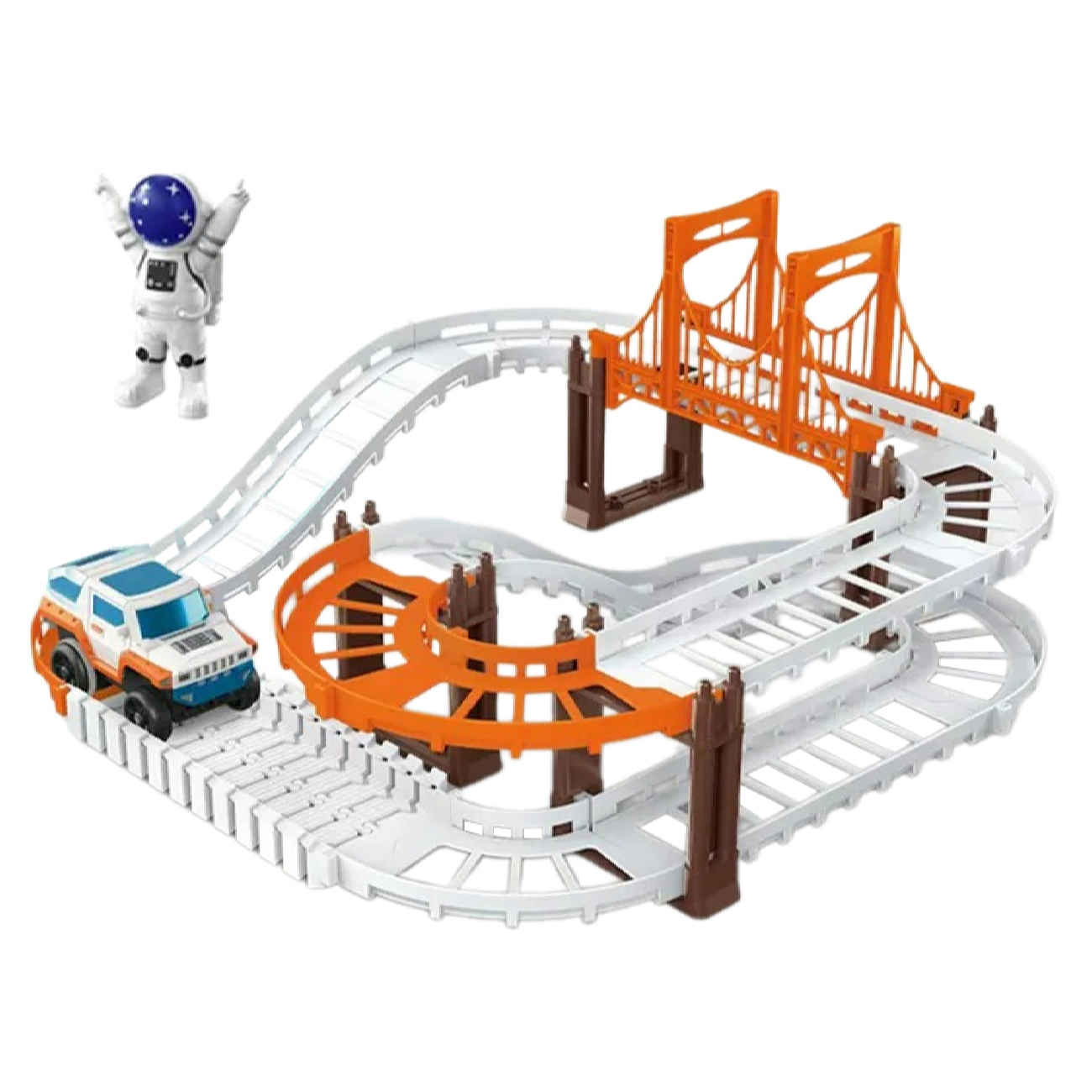Rennbahn-Spielset mit Autos – Perfekt für Kinder, die Geschwindigkeit lieben, zweistöckiges Schienensystem