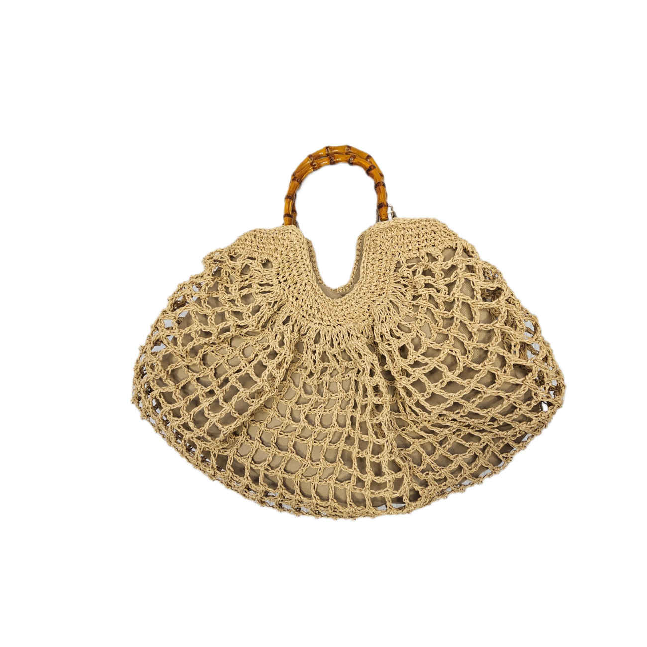Überdimensionale Raffia-Tragetasche – Stilvolle handgewebte Tasche mit Bambusgriffen