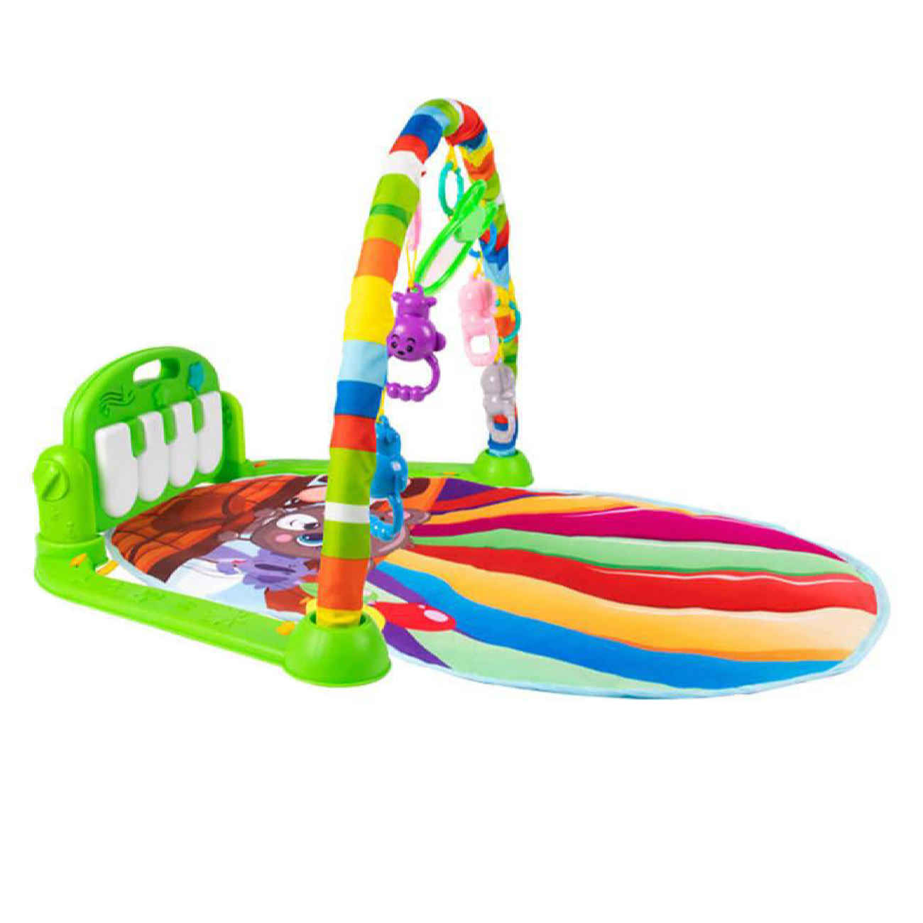 Sichere und weiche Babyspielmatte mit Tiermotiven, Klavierfunktion und Rasseln