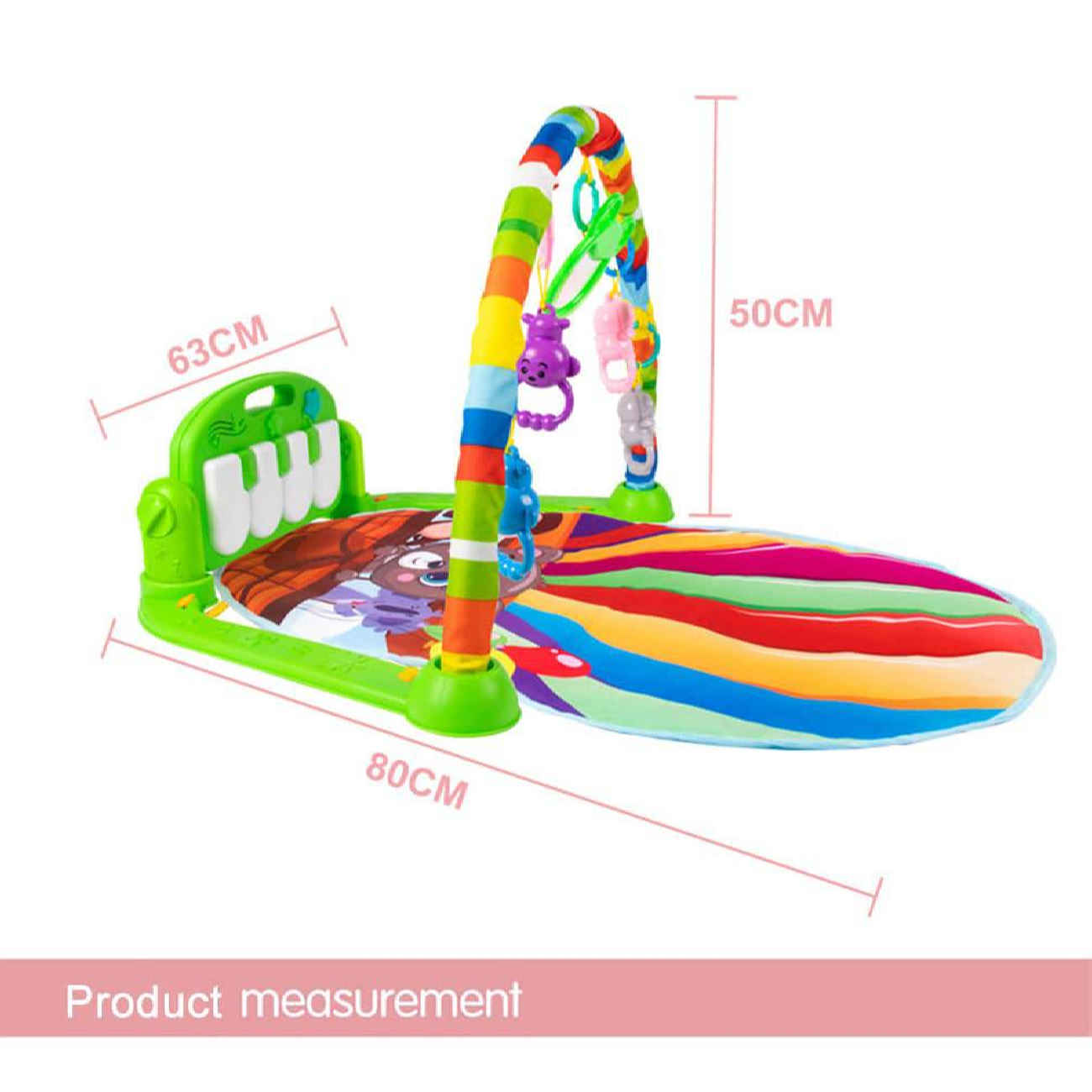 Sichere und weiche Babyspielmatte mit Tiermotiven, Klavierfunktion und Rasseln