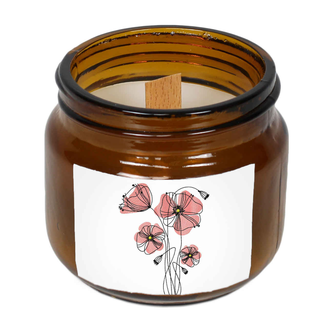 Duftkerze im Glas – Minimalistisches Blumendesign, stilvoller Akzent für jedes Interieur