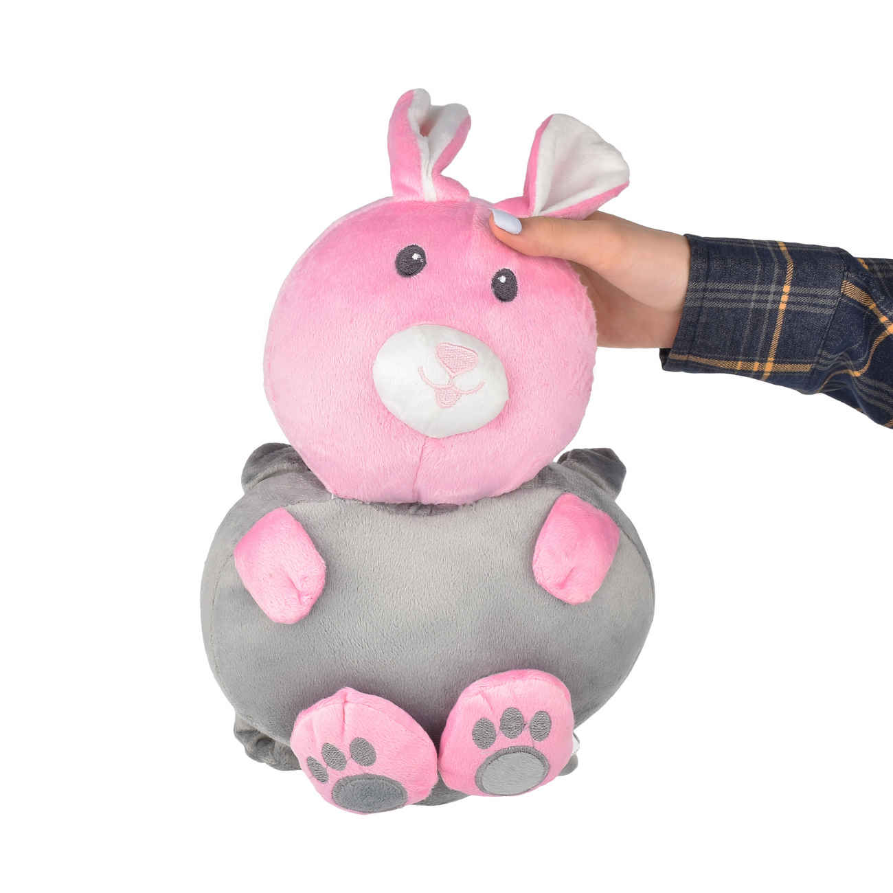 Weicher Flauschiger Kopfschutz für Babys – Niedliches Rosa Hasenmotiv für Neugeborene