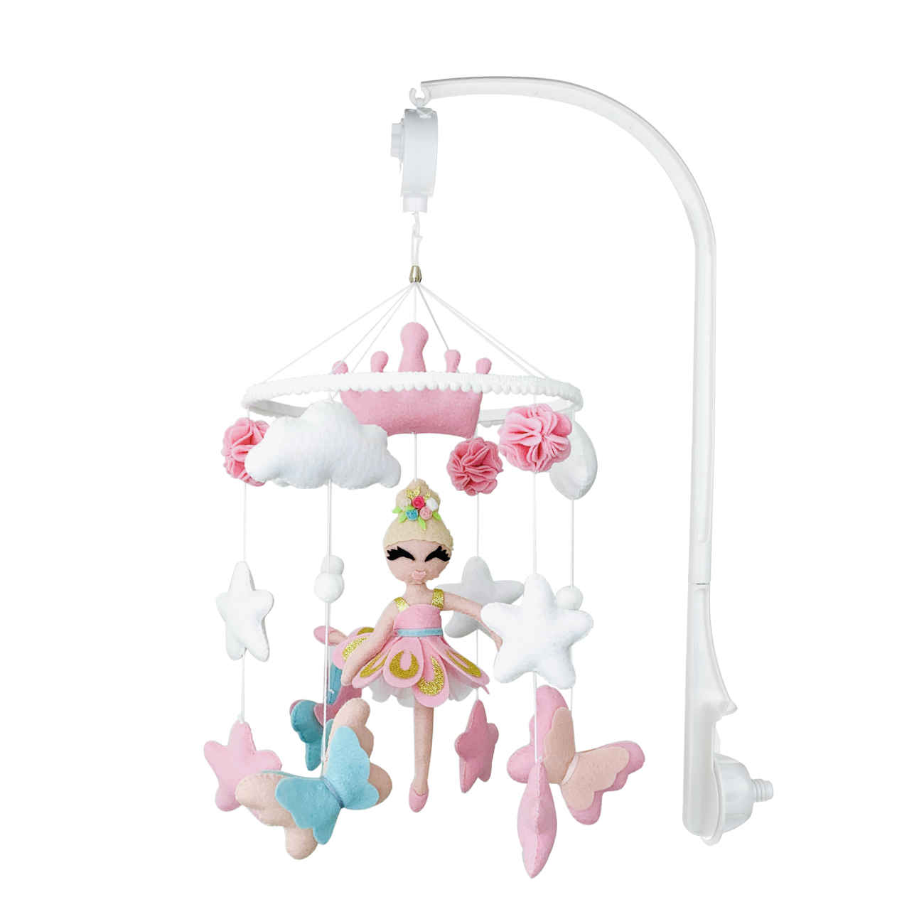 Beruhigendes Musik-Mobile für Babywiegen – unverzichtbar im Kinderzimmer mit Ballerina-Motiv