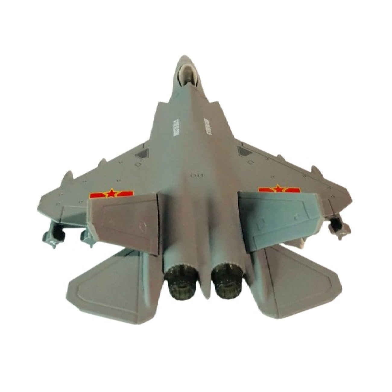 Tarnkappen-Kampfjet-Modell J-35 – Dekoratives Sammlerstück mit roten und blauen LED-Leuchten und Klangeffekten