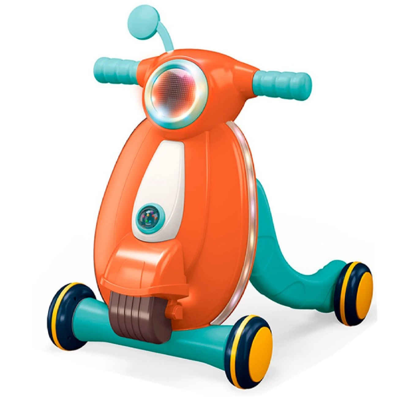 Einzigartiger Lauflerner im Motorrad-Design – Wandelbarer Roller mit Musiktafel und Sicherheitsbremse